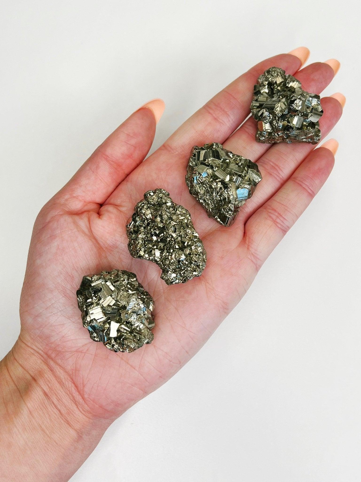 POCKET CHISPA RESALTADA PYRITE - 2025 vibes, 33 bday, abundance gift bundle, aries, Black Friday sale, career, crystals for beginners, end of year sale, good luck + abundance, holiday sale, Leo szn, new year sale, peruvian pyrite, pocket crystal, pyrite - The Mineral Maven