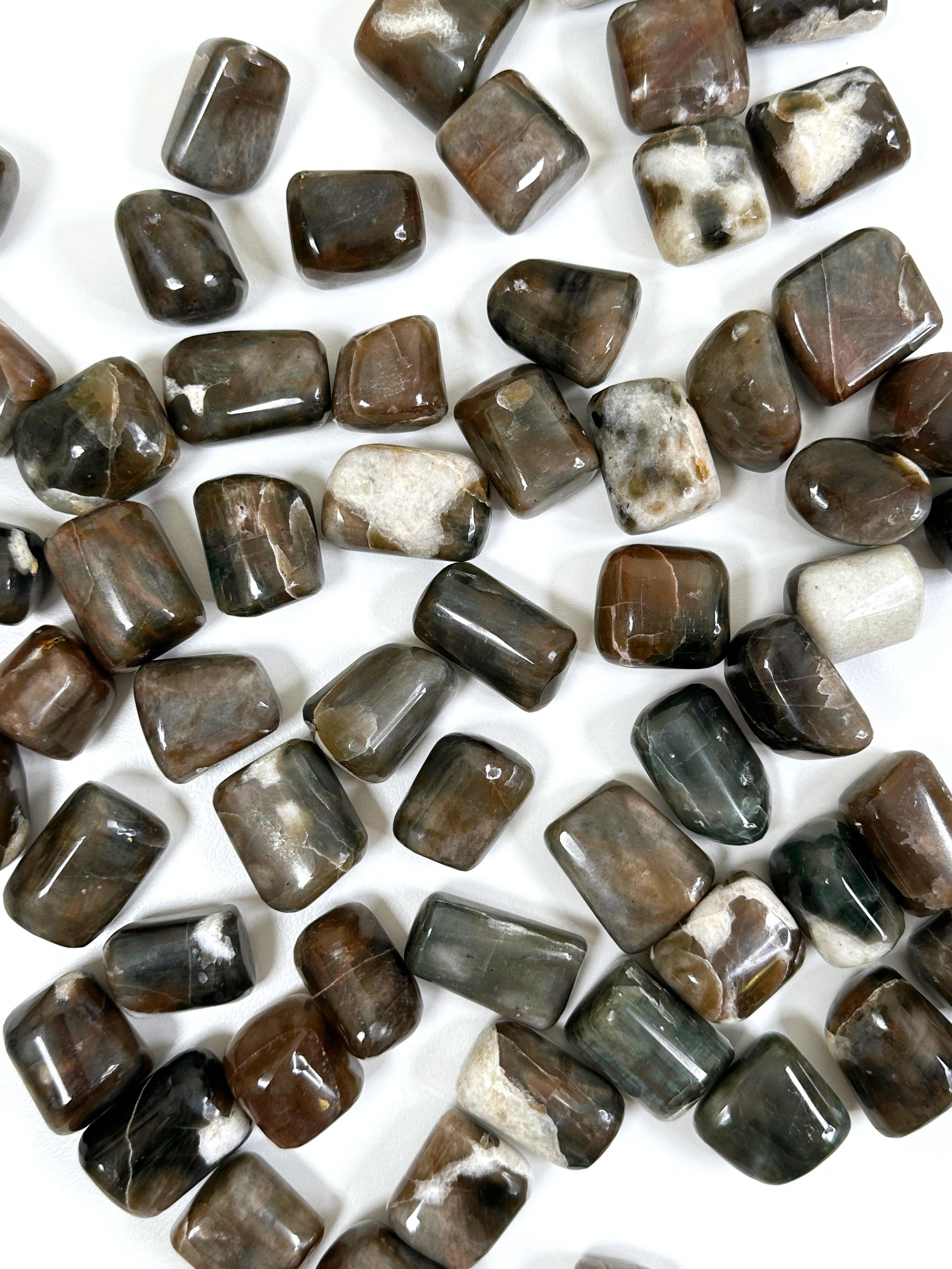 POLARITY MOONSTONE TUMBLE - 33 bday, Black Friday sale, emotional support, end of year sale, fertility, holiday sale, moonstone, new year sale, pocket crystal, pocket stone, polarity moonstone, spring things, tumble - The Mineral Maven