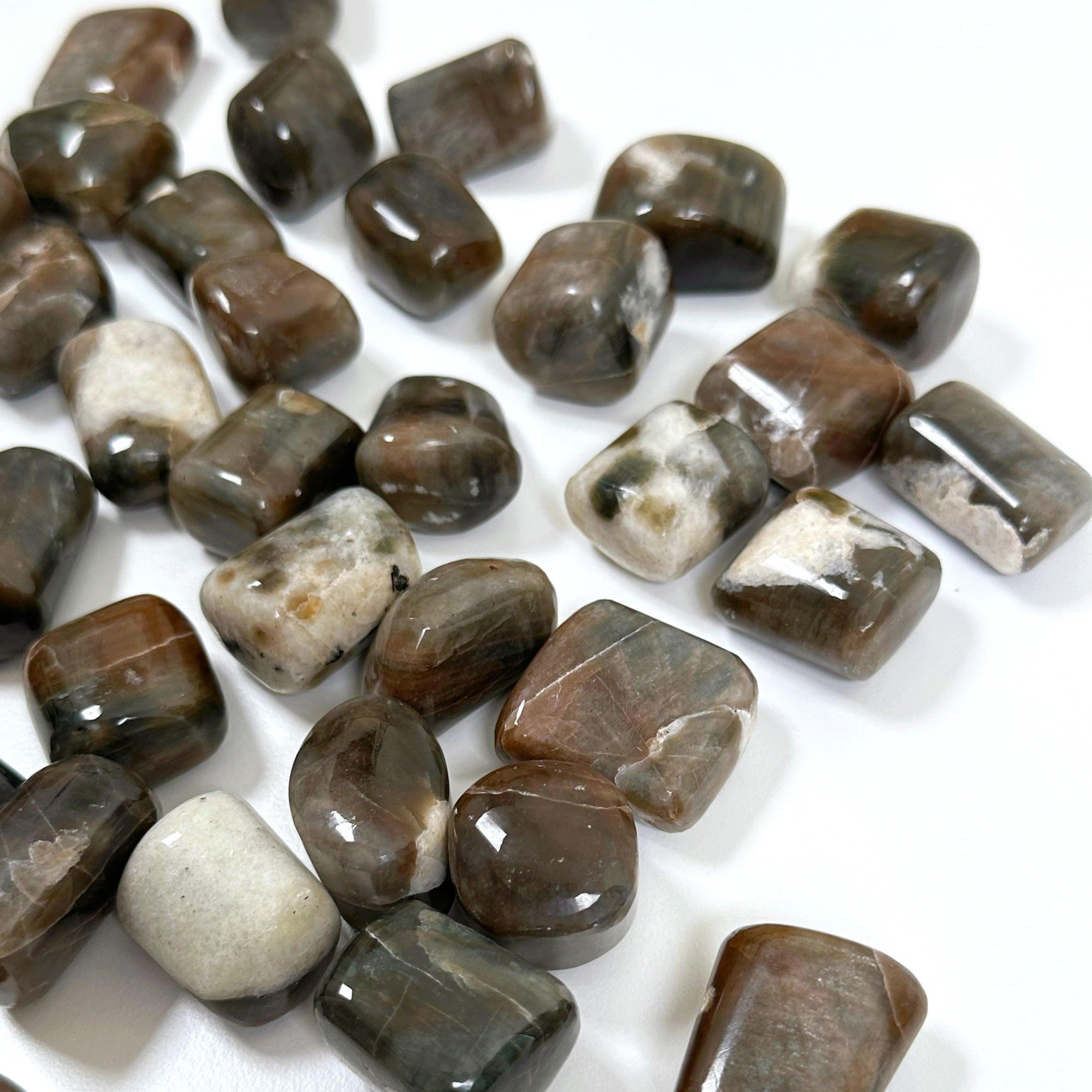 POLARITY MOONSTONE TUMBLE - 33 bday, Black Friday sale, emotional support, end of year sale, fertility, holiday sale, moonstone, new year sale, pocket crystal, pocket stone, polarity moonstone, spring things, tumble - The Mineral Maven