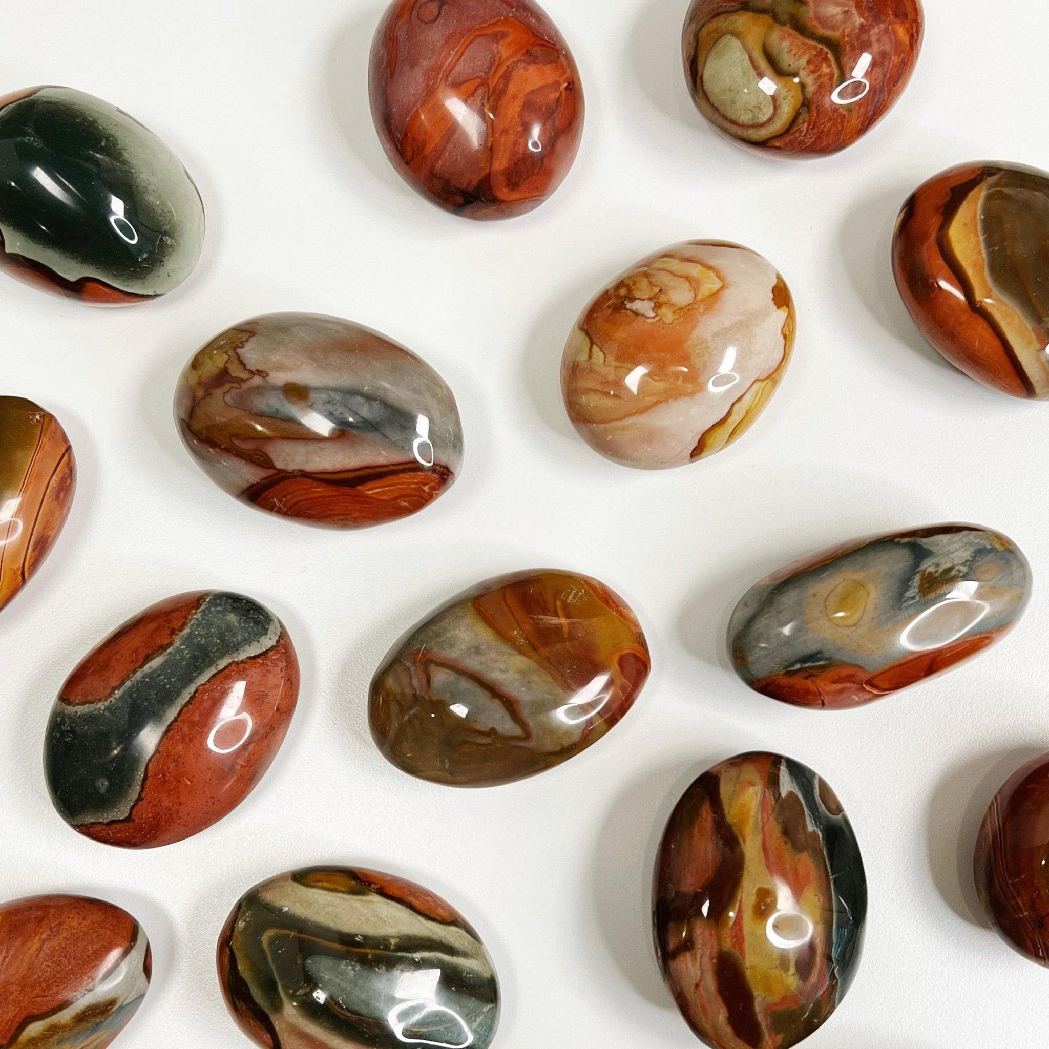 POLYCHROME JASPER PALM STONE - 33 bday, end of year sale, holiday sale, jasper, new year sale, palmstone, pocket crystal, pocket stone, polychrome jasper - The Mineral Maven