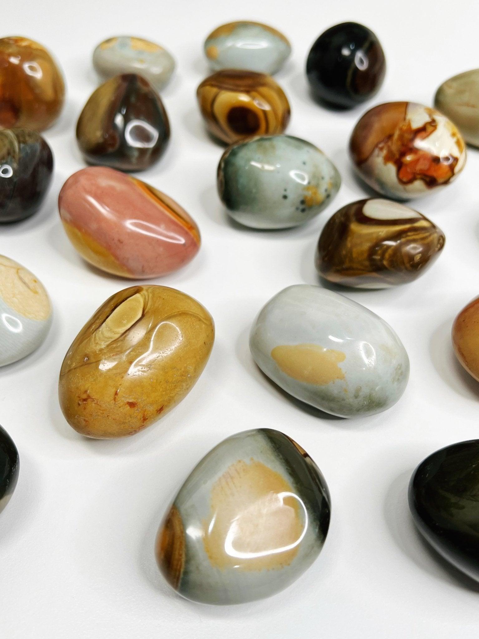 POLYCHROME JASPER PEBBLE - 33 bday, Black Friday sale, end of year sale, holiday sale, jasper, new year sale, palm stone, pebble, pocket crystal, pocket stone, polychrome jasper, tumble - The Mineral Maven