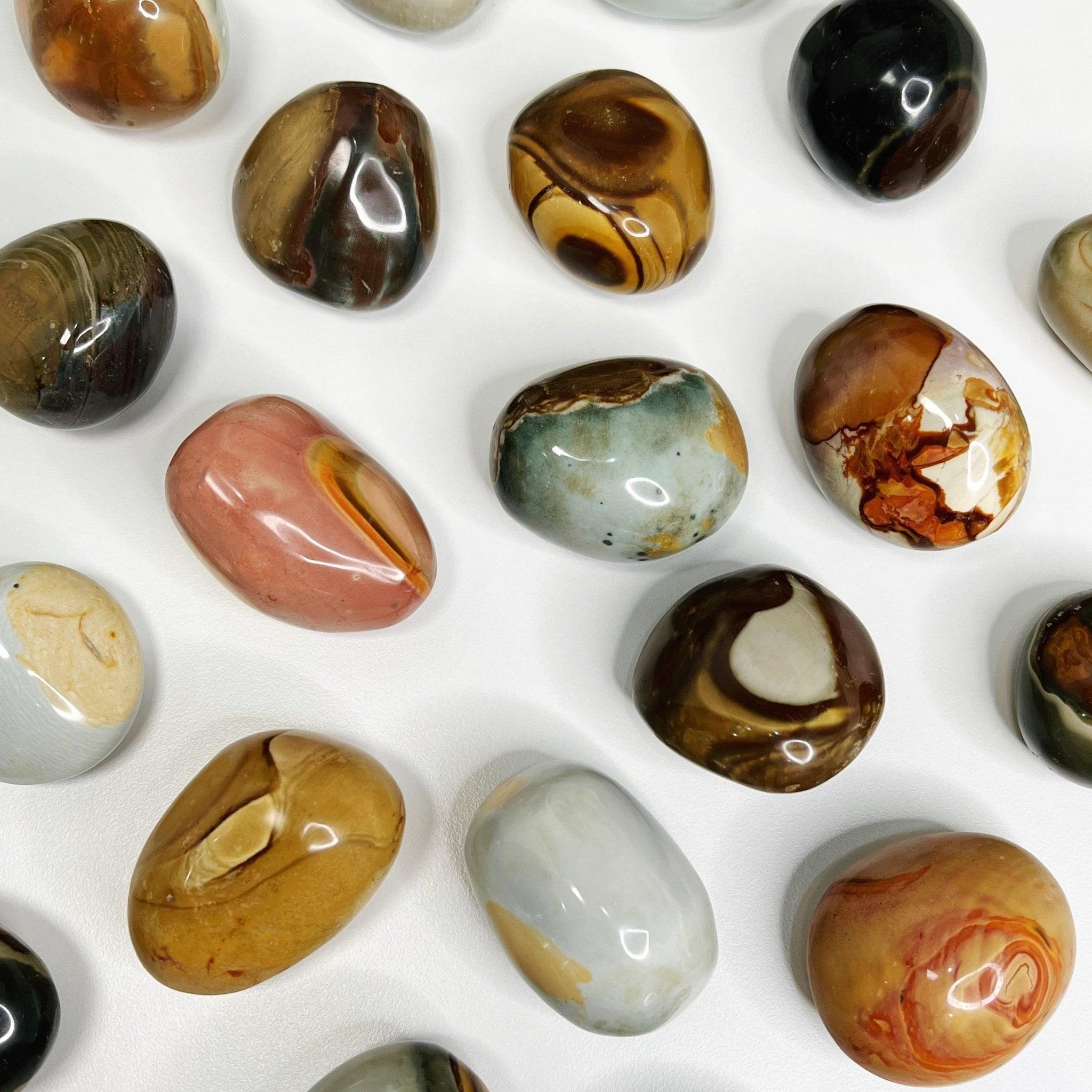 POLYCHROME JASPER PEBBLE - 33 bday, Black Friday sale, end of year sale, holiday sale, jasper, new year sale, palm stone, pebble, pocket crystal, pocket stone, polychrome jasper, tumble - The Mineral Maven