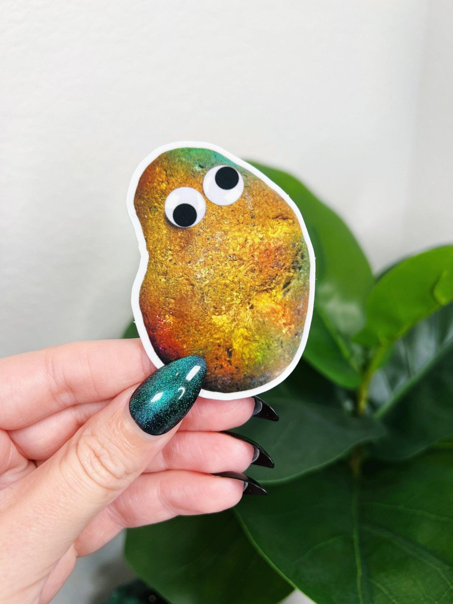 POTATO JASPER STICKER - 33 bday, 444 sale, googly eye, holiday sale, merch, new year sale, potato jasper, sticker - The Mineral Maven