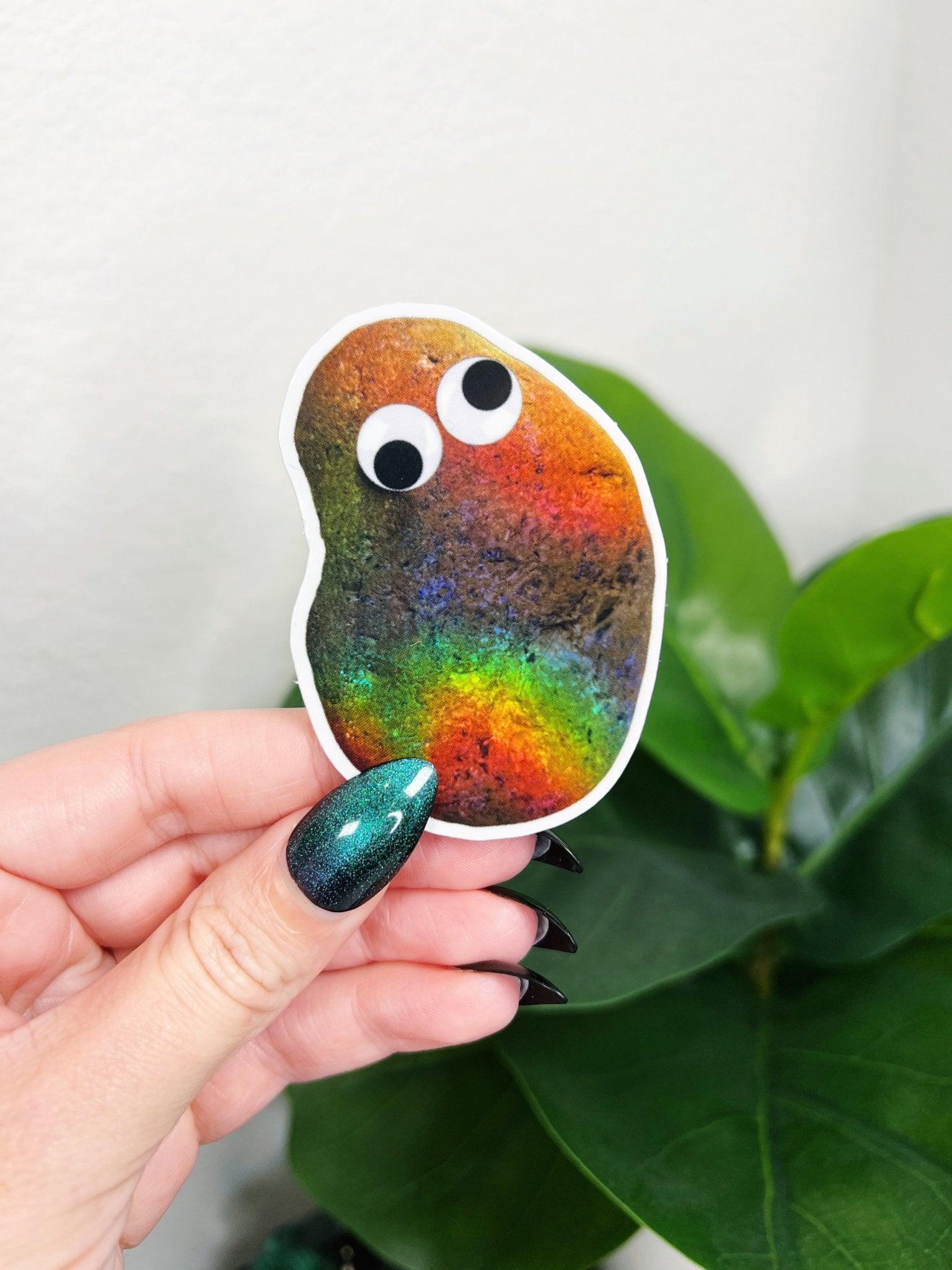 POTATO JASPER STICKER - 33 bday, 444 sale, googly eye, holiday sale, merch, new year sale, potato jasper, sticker - The Mineral Maven