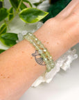PREHNITE (FACETED) 6mm - HANDMADE CRYSTAL BRACELET - 6mm, bracelet, crystal bracelet, faceted, Friday the 13th, green, handmade bracelet, jewelry, libra, libra stack, market bracelet, prehnite, recently added, springtime, vernal vibes, Wearable - The Mineral Maven