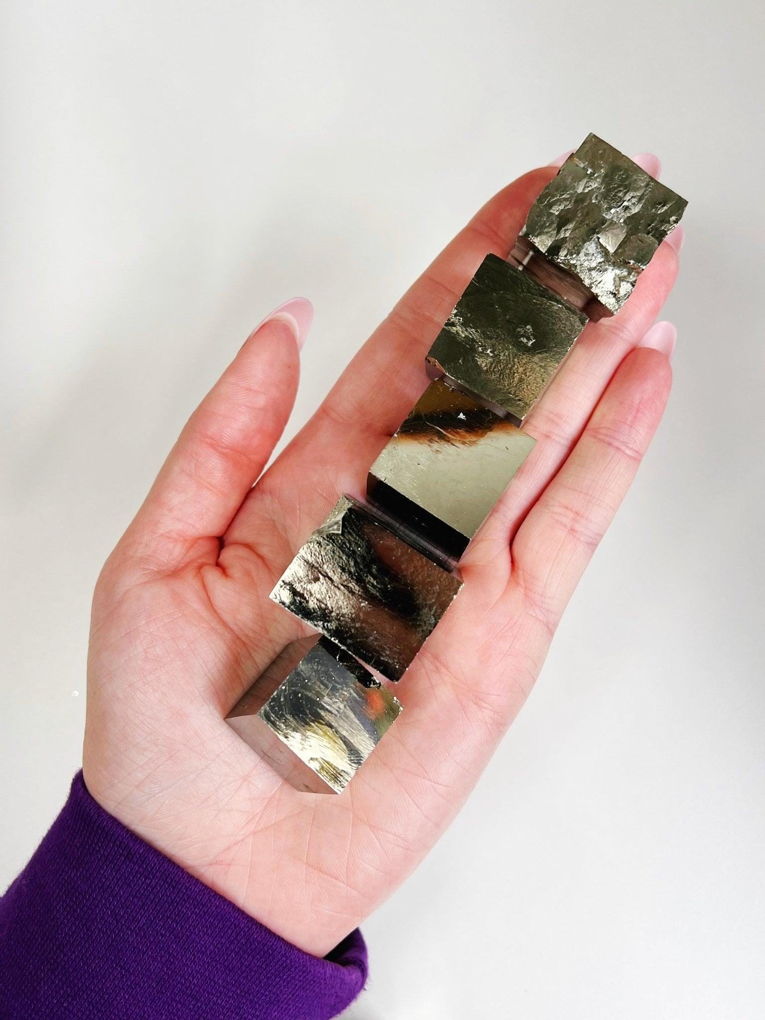 PYRITE CUBE - MEDIUM, RAW - 2025 vibes, 33 bday, 444 sale, abundance gift bundle, Black Friday sale, career, crystals for beginners, good luck + abundance, holiday sale, Leo szn, new year sale, pyrite, pyrite cube, raw crystal, raw stone, rough stone, tucson update - The Mineral Maven