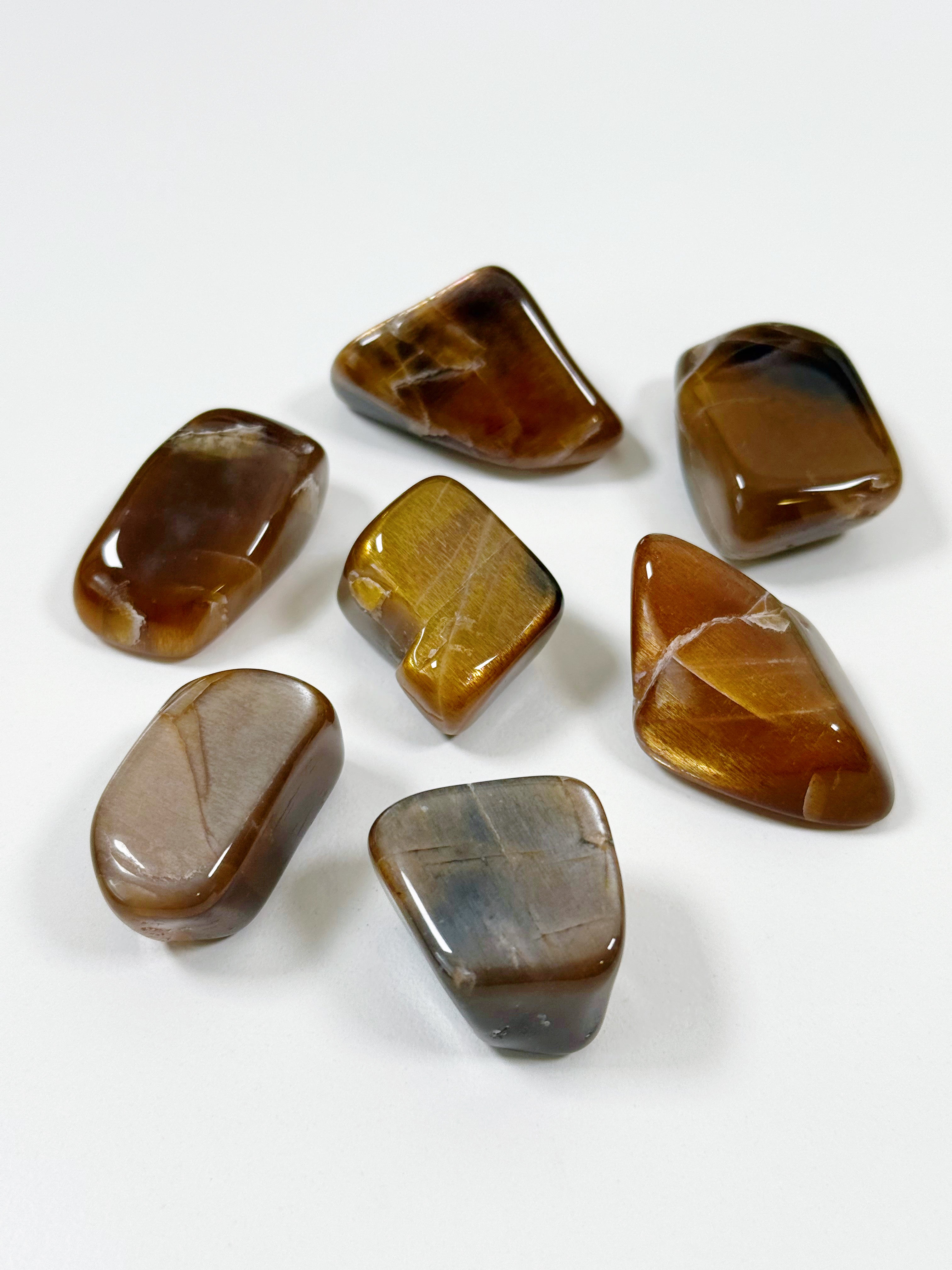 RAINBOW METEOR SHOWER SUNSTONE MOONSTONE TUMBLE - career, confetti sunstone, emotional support, golden sunstone, moonstone, pocket crystal, pocket stone, rainbow meteor shower sunstone, summerween collection, sunstone, tumble - The Mineral Maven