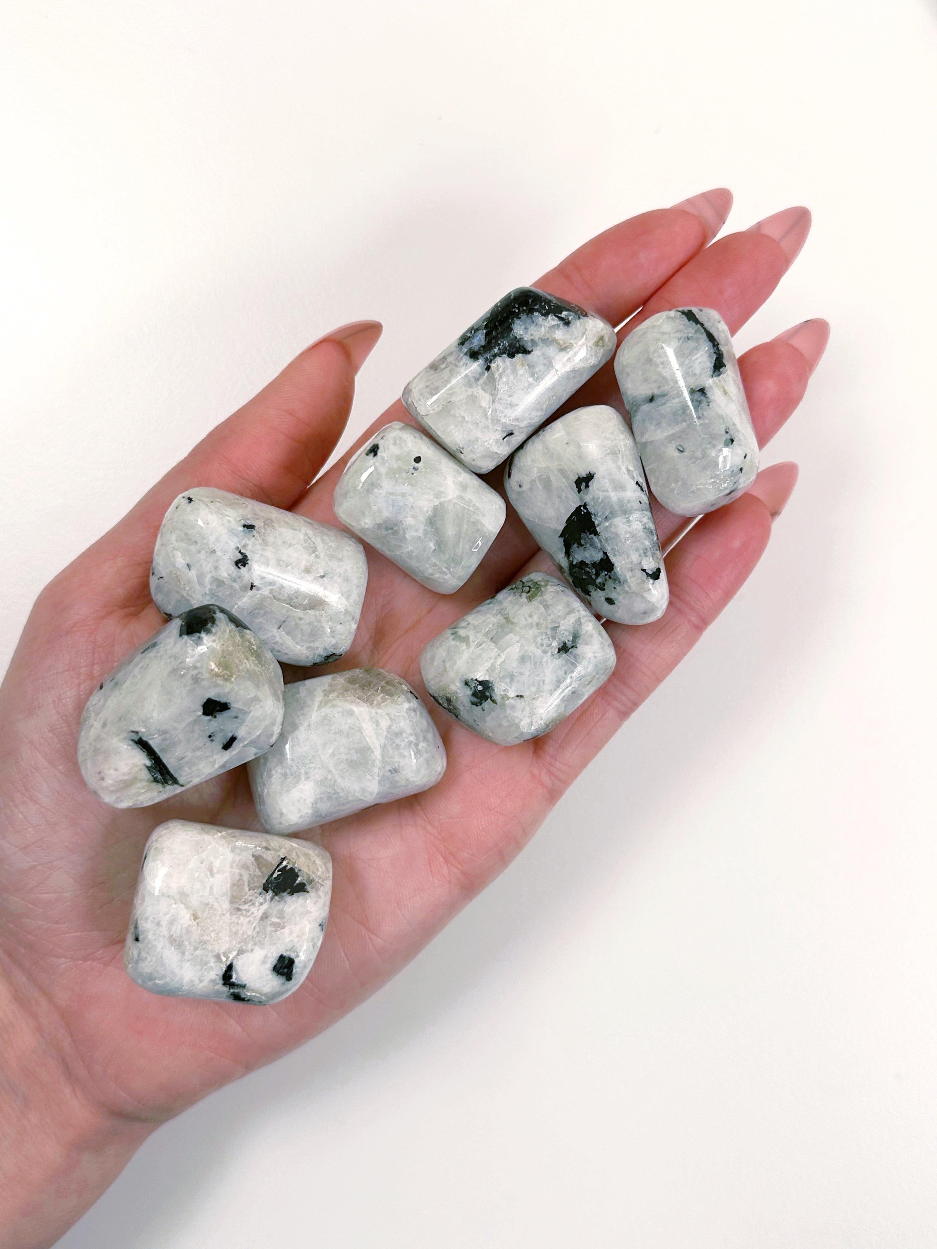 RAINBOW MOONSTONE TUMBLE - 2025 vibes, 33 bday, Black Friday sale, bulk, calm gift bundle, emotional support, end of year sale, fertility, holiday sale, joy gift bundle, moonstone, new beginnings, new beginnings gift bundle, new year sale, pocket crystal, pocket stone, rainbow moonstone, spring things, tumble - The Mineral Maven