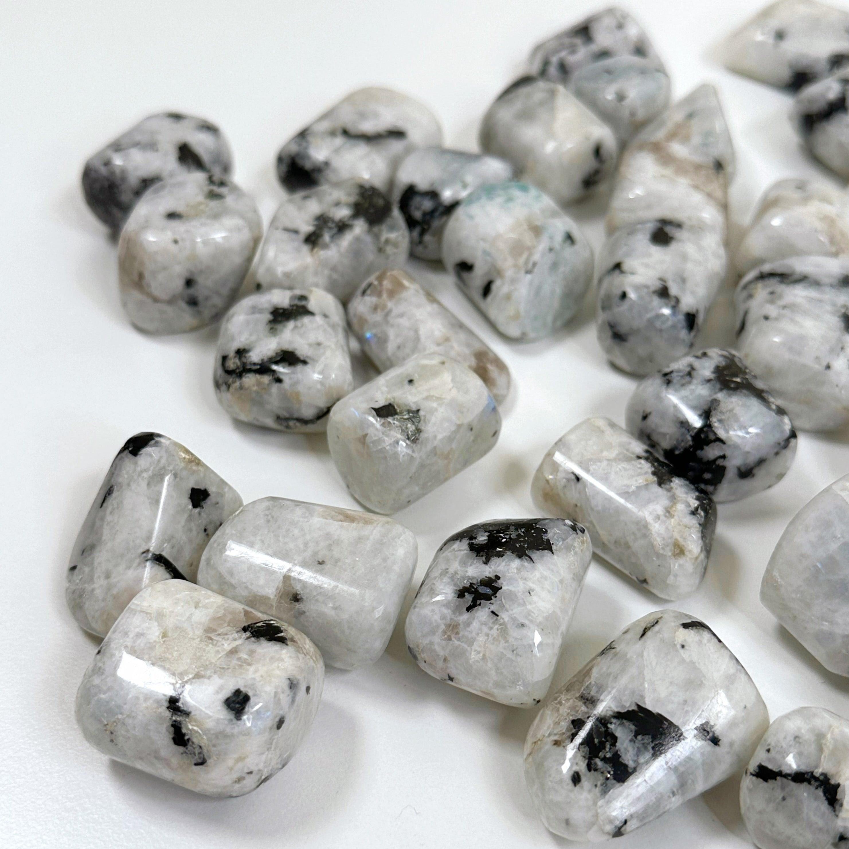 RAINBOW MOONSTONE TUMBLE - 2025 vibes, 33 bday, Black Friday sale, bulk, calm gift bundle, emotional support, end of year sale, fertility, holiday sale, joy gift bundle, moonstone, new beginnings, new beginnings gift bundle, new year sale, pocket crystal, pocket stone, rainbow moonstone, spring things, tumble - The Mineral Maven