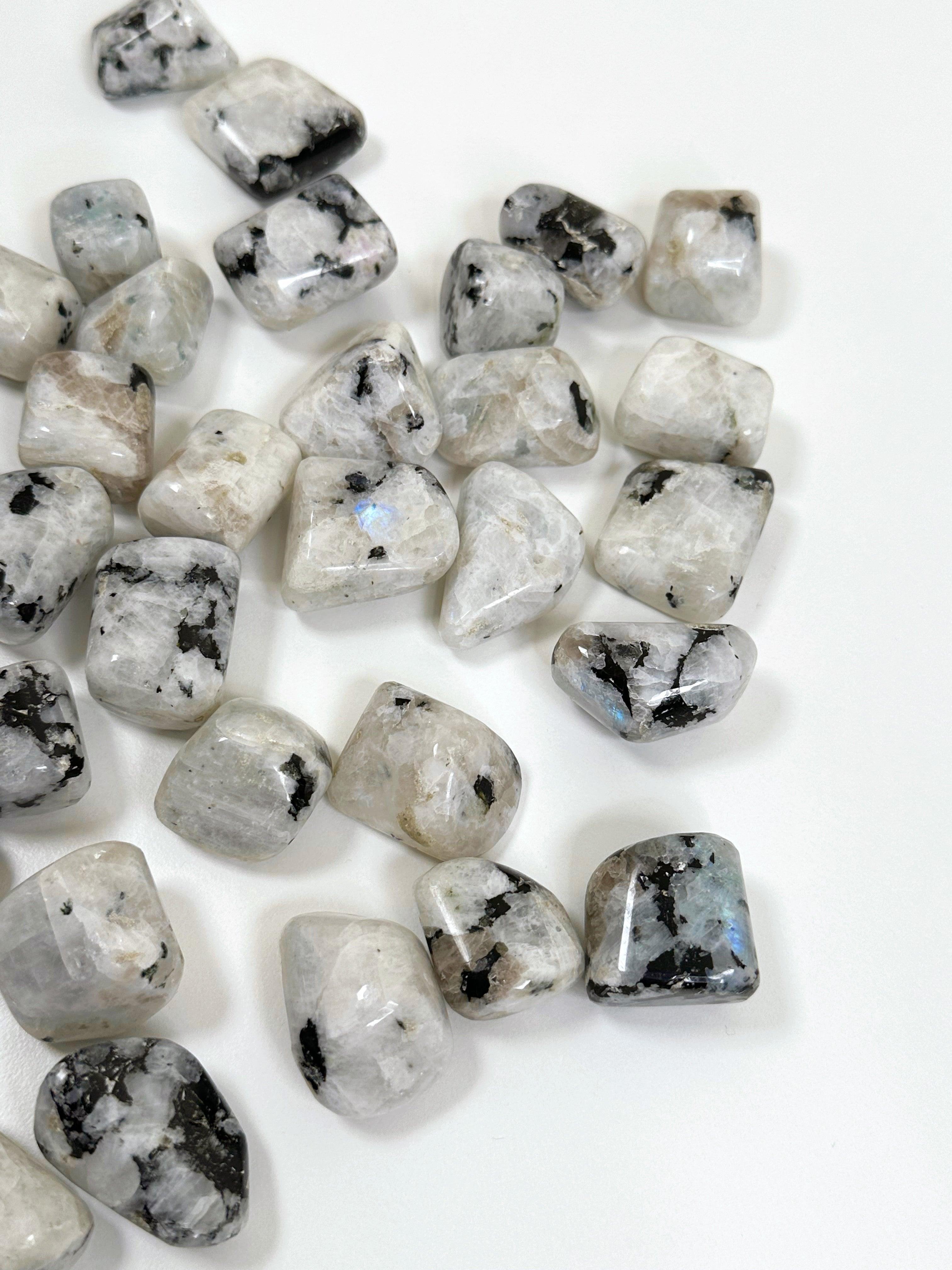 RAINBOW MOONSTONE TUMBLE - 2025 vibes, 33 bday, Black Friday sale, bulk, calm gift bundle, emotional support, end of year sale, fertility, holiday sale, joy gift bundle, moonstone, new beginnings, new beginnings gift bundle, new year sale, pocket crystal, pocket stone, rainbow moonstone, spring things, tumble - The Mineral Maven
