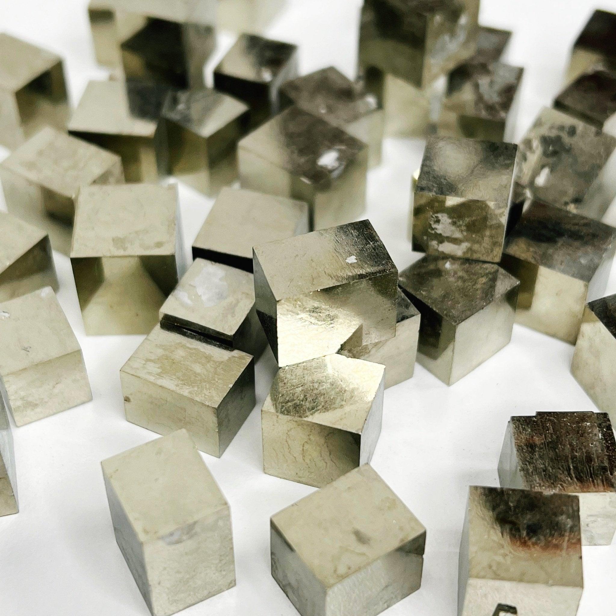 RAW PYRITE CUBE - POCKET SIZED - 2025 vibes, 33 bday, abundance gift bundle, Black Friday sale, career, crystals for beginners, cube, end of year sale, good luck + abundance, holiday sale, Leo szn, new year sale, pocket crystal, pyrite, pyrite cube, tucson update - The Mineral Maven