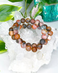 RED DRAGON AGATE (MATTE) 10mm - HANDMADE CRYSTAL BRACELET - 10mm, agate, bracelet, career, crystal bracelet, emotional support, fall-o-ween, fall-o-ween bracelets, handmade bracelet, jewelry, market bracelet, matte, recently added, red dragon agate, Wearable - The Mineral Maven
