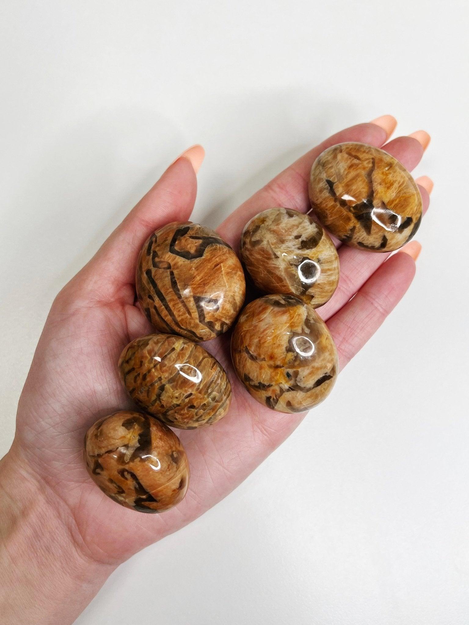 RED GRAPHIC FELDSPAR PEBBLE - 33 bday, 7 sale, abundance gift bundle, Black Friday sale, end of year sale, feldspar, graphic feldspar, holiday sale, new year sale, palm stone, peach moonstone, pebble, pocket crystal, pocket stone, red graphic feldspar, tucson update - The Mineral Maven