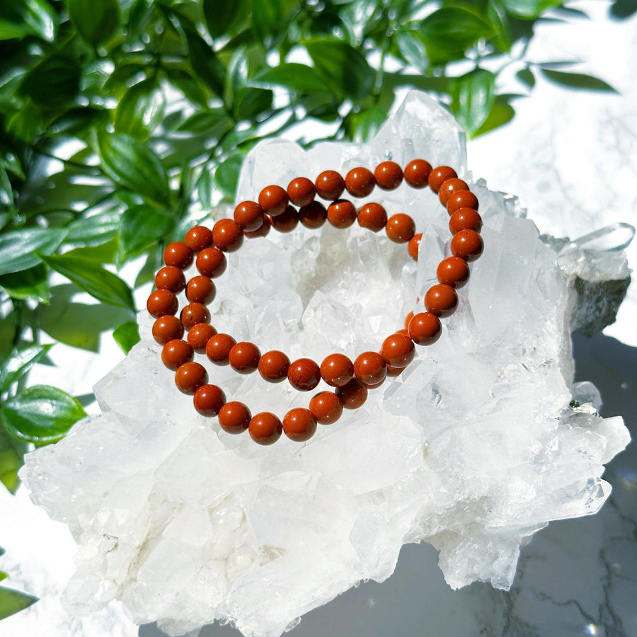 RED JASPER 6mm - HANDMADE CRYSTAL BRACELET - 6mm, april astro, aries, aries stack, bracelet, cancer, cancer stack, crystal bracelet, fire, handmade bracelet, jewelry, june wrist candy, leo, leo stack, market bracelet, mercury retrograde stack, recently added, red, red jasper, scorpio, scorpio stack, summer wrist candy, virgo, virgo stack, Wearable - The Mineral Maven