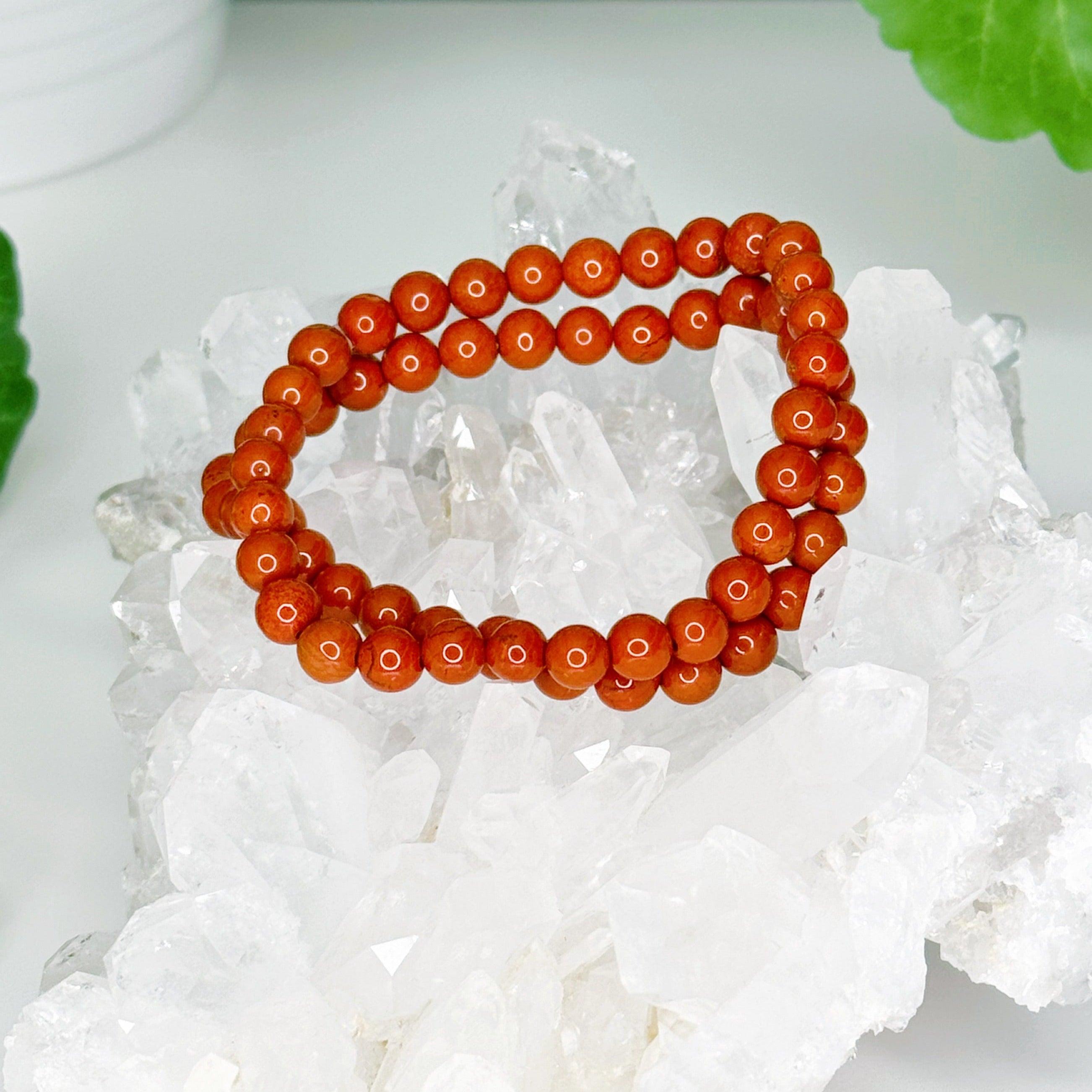 RED JASPER 6mm - HANDMADE CRYSTAL BRACELET - 6mm, aries, bracelet, cancer, crystal bracelet, fertility, fire, handmade bracelet, jewelry, June 2025 inventory check, leo, leo stack, market bracelet, red, red jasper, restocked, scorpio, virgo, Wearable - The Mineral Maven
