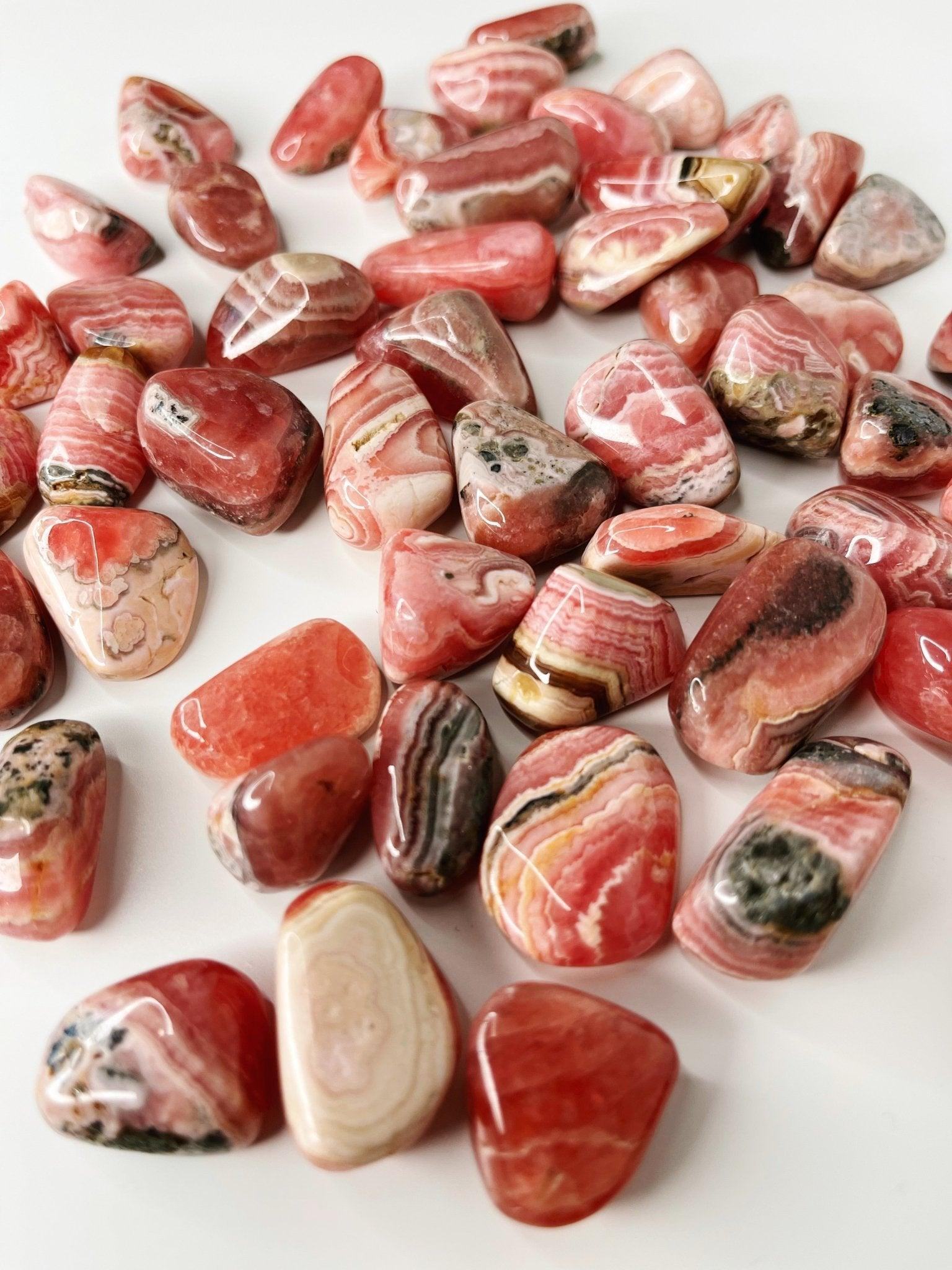 RHODOCHROSITE TUMBLE - 33 bday, bulk, end of year sale, flash sale, holiday sale, love gift bundle, new year sale, pocket crystal, rhodochrosite, spring equinox, tumble, valentine's day - The Mineral Maven