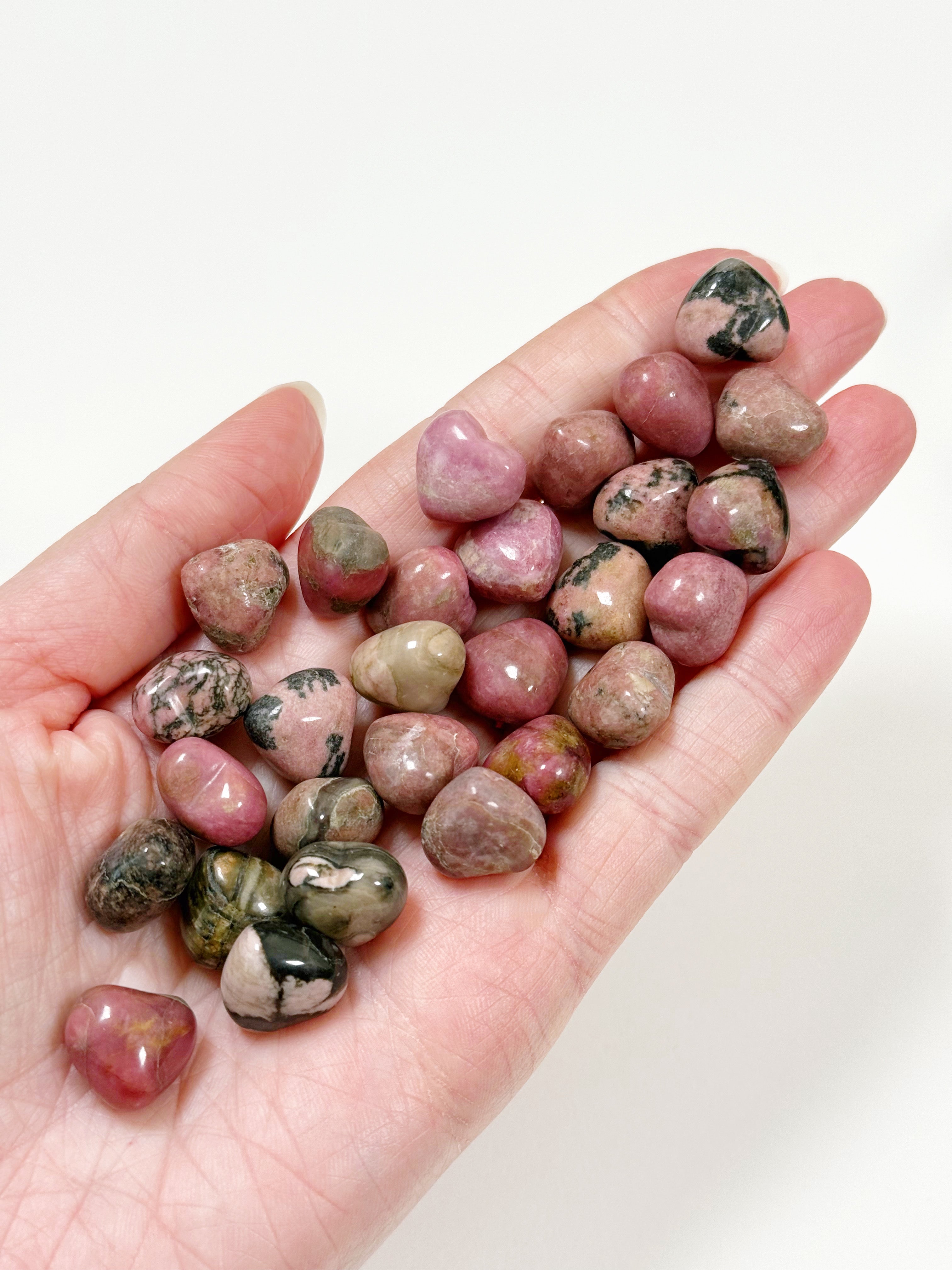 RHODONITE MINI HEART - 6th anniversary, heart, heart shape, mini heart, pocket crystal, pocket crystals, pocket stone, rhodonite - The Mineral Maven