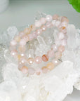 ROSE QUARTZ (FACETED) 8mm - HANDMADE CRYSTAL BRACELET - 8mm, bracelet, crystal bracelet, faceted, fertility, handmade bracelet, hematoid rose quartz, jewelry, libra, libra stack, pink, recently added, rose quartz, sacred heart, scorpio, scorpio stack, taurus, taurus stack, valentines bracelets, valentines vibes, water, Wearable - The Mineral Maven