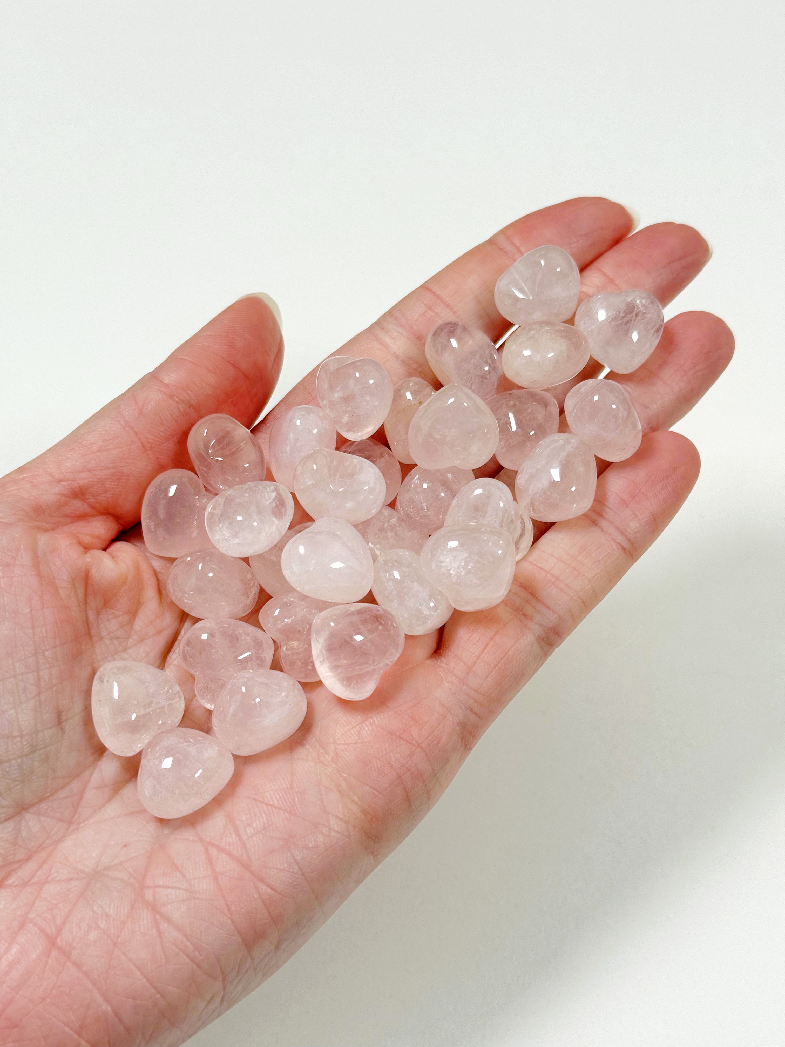 ROSE QUARTZ MINI HEART - 6th anniversary, heart, heart shape, mini heart, pocket crystal, pocket crystals, pocket stone, rose quartz - The Mineral Maven