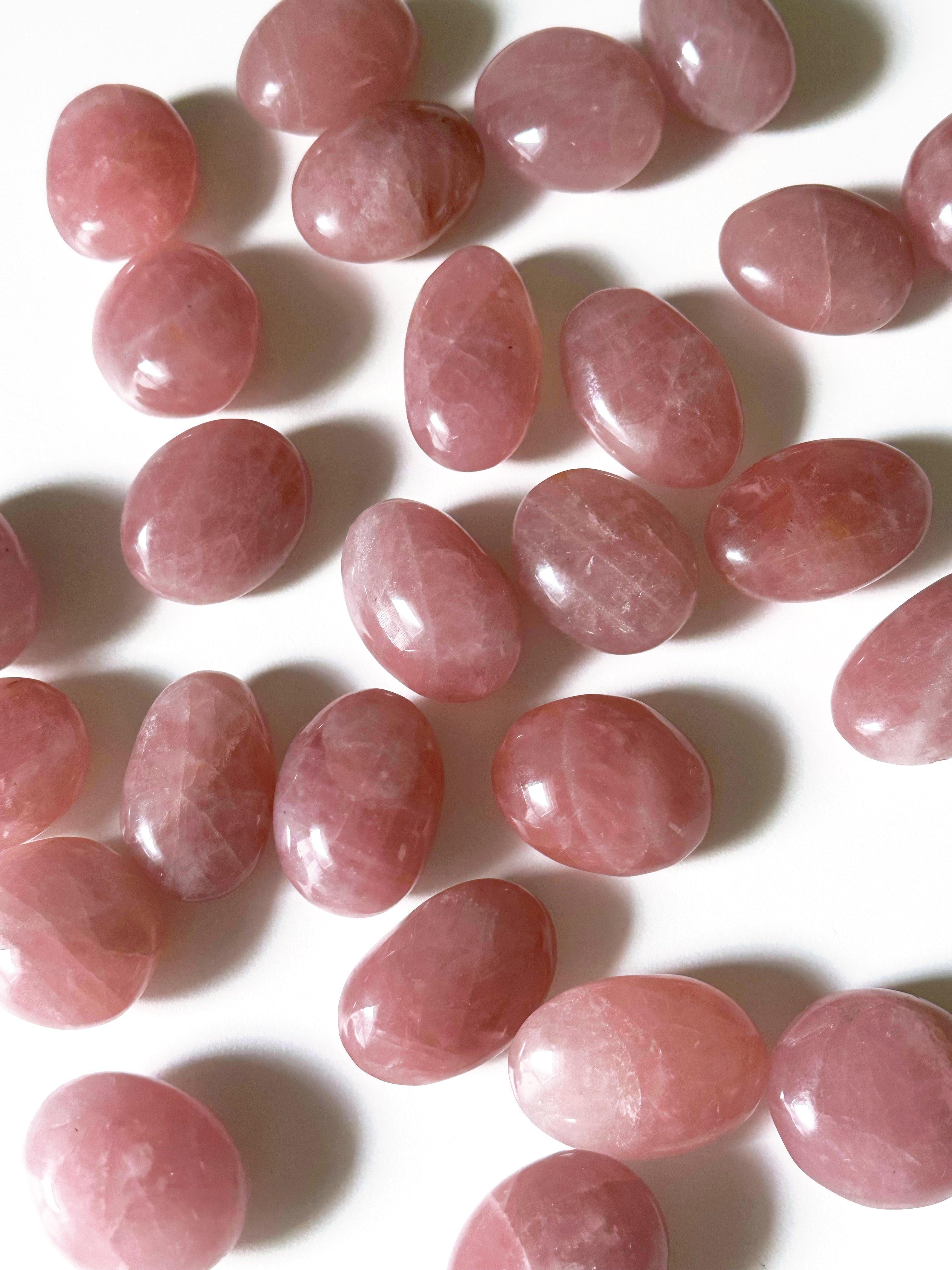 ROSE QUARTZ PEBBLE - 33 bday, Black Friday sale, crystals for beginners, emotional support, end of year sale, fertility, grief gift bundle, holiday sale, love gift bundle, palm stone, pebble, pebbles, pocket crystal, pocket crystals, pocket stone, rose quartz, spring things, tumble, tumbled stone, tumbles - The Mineral Maven