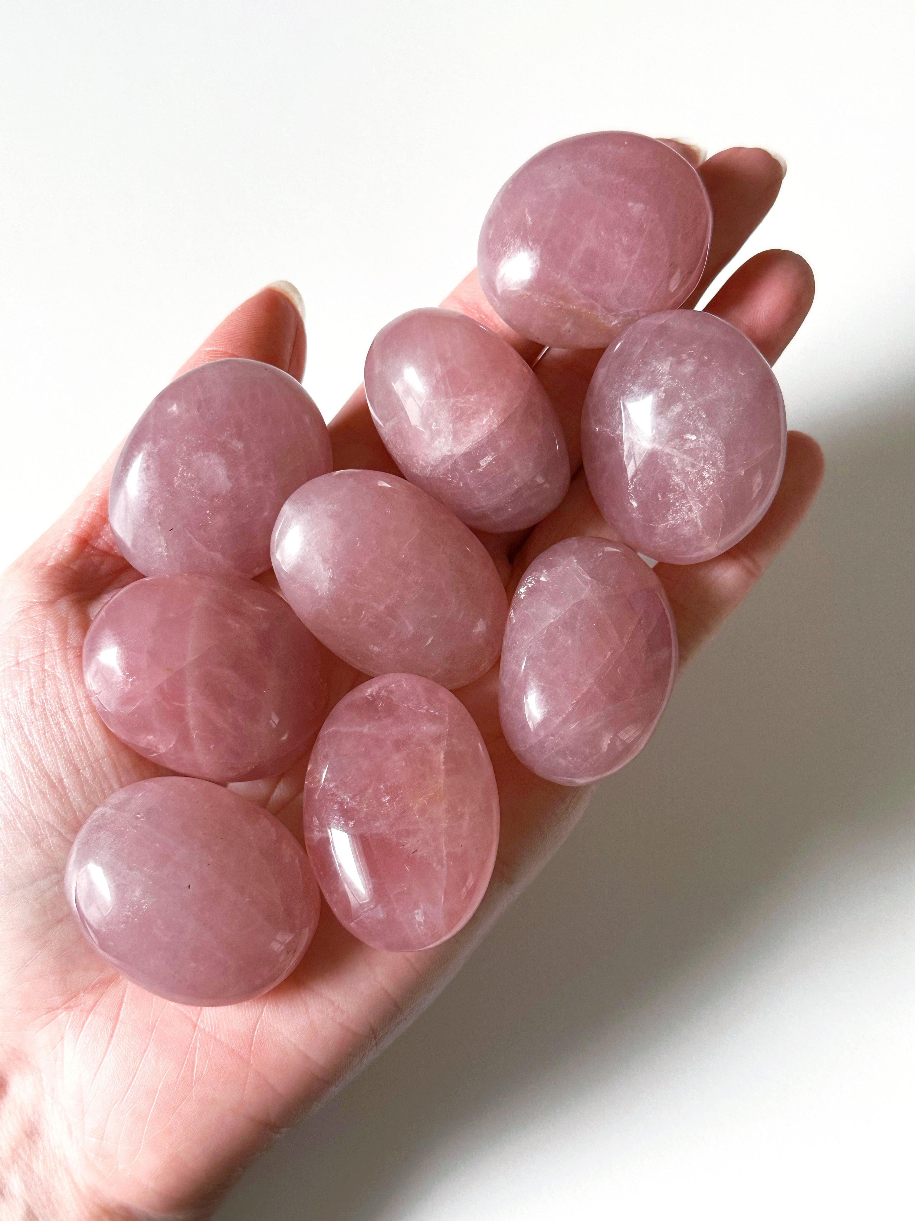 ROSE QUARTZ PEBBLE - 33 bday, Black Friday sale, crystals for beginners, emotional support, end of year sale, fertility, grief gift bundle, holiday sale, love gift bundle, palm stone, pebble, pebbles, pocket crystal, pocket crystals, pocket stone, rose quartz, spring things, tumble, tumbled stone, tumbles - The Mineral Maven