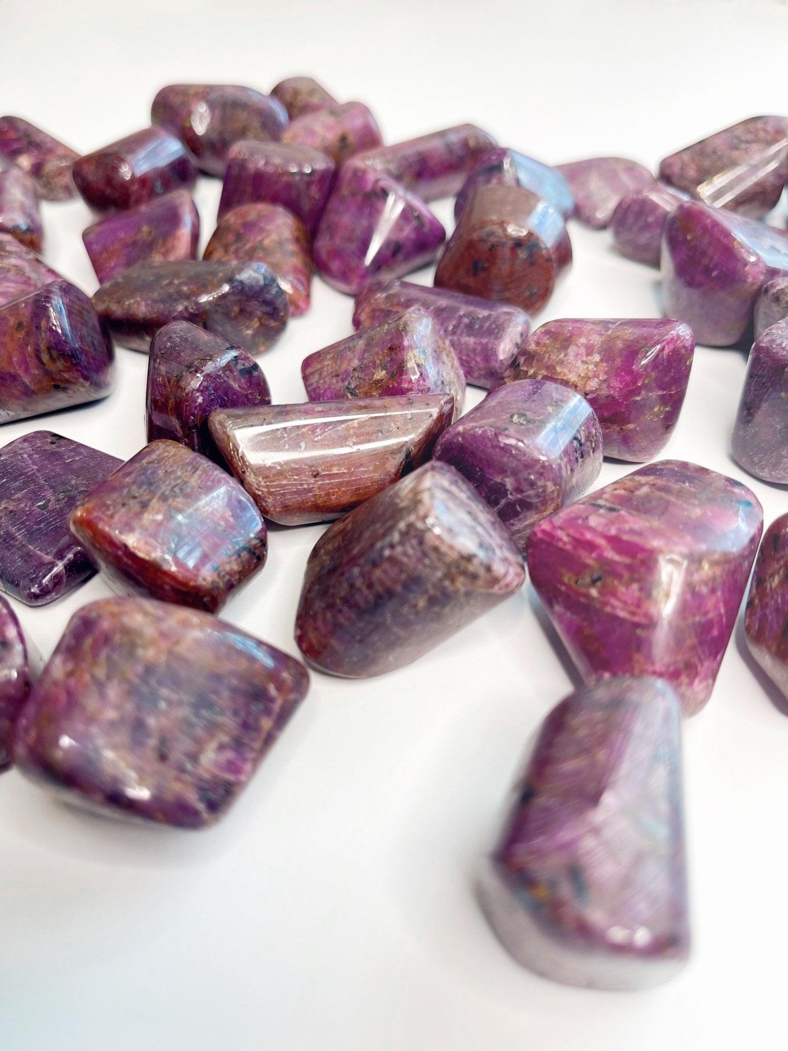RUBY TUMBLE - 2025 vibes, 33 bday, Black Friday sale, cancer season, end of year sale, flash sale, holiday sale, joy gift bundle, leo season, new year sale, pocket crystal, ruby, spring equinox, summer solstice, tumble, winter solstice - The Mineral Maven
