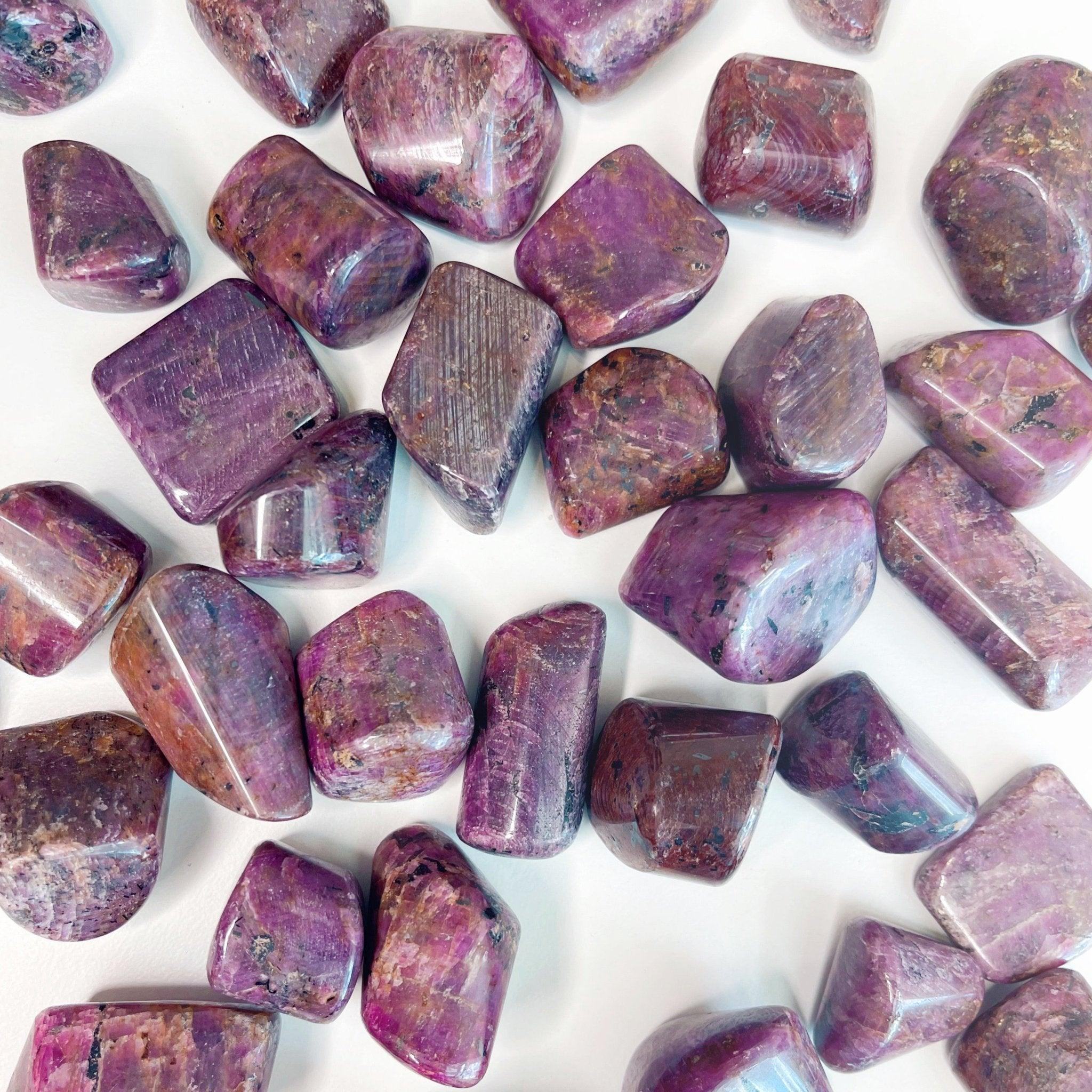 RUBY TUMBLE - 2025 vibes, 33 bday, Black Friday sale, cancer season, end of year sale, flash sale, holiday sale, joy gift bundle, leo season, new year sale, pocket crystal, ruby, spring equinox, summer solstice, tumble, winter solstice - The Mineral Maven