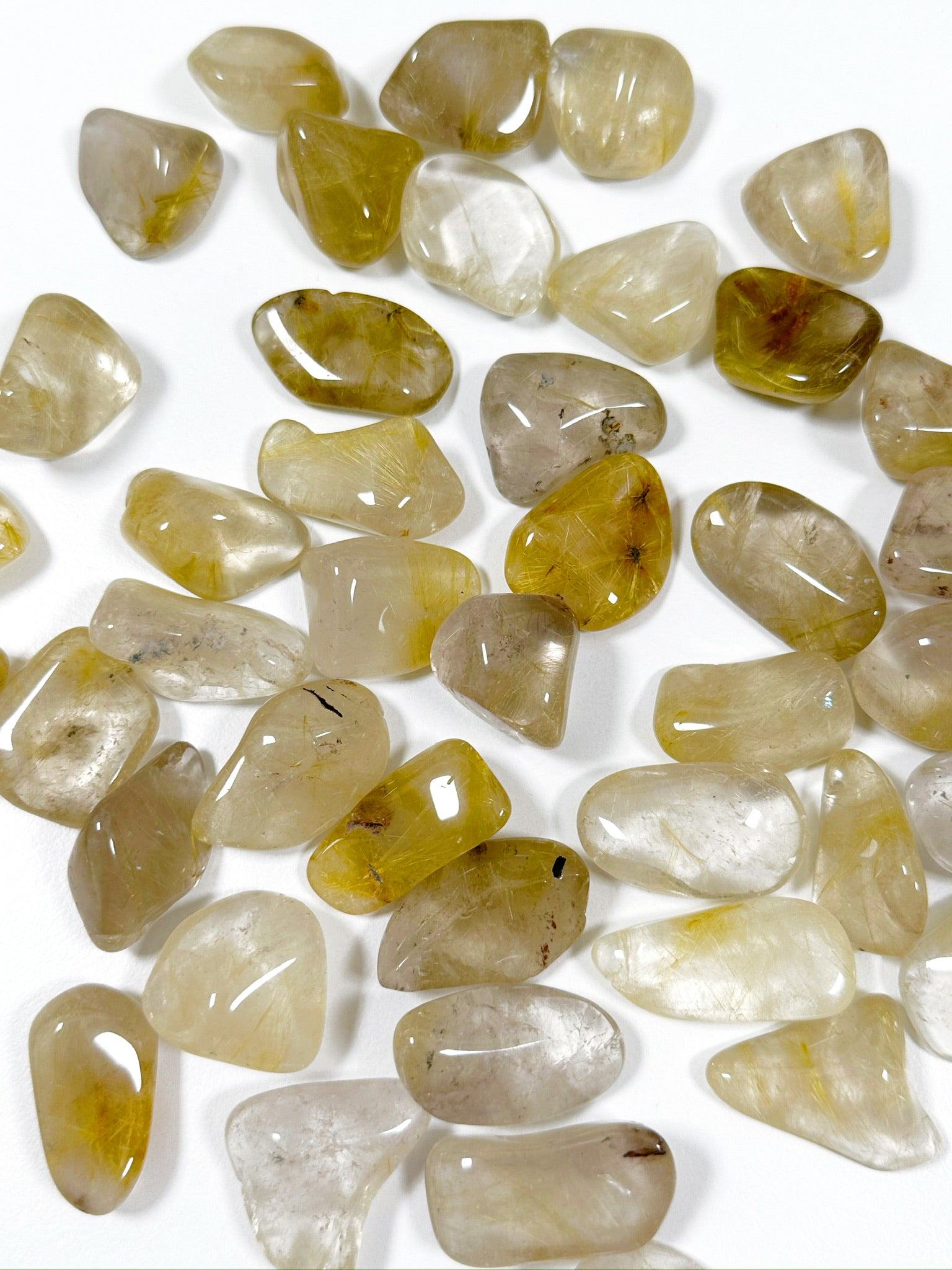 RUTILATED QUARTZ TUMBLE - 33 bday, emotional support, end of year sale, focus gift bundle, golden rutilated quartz, holiday sale, pocket crystal, pocket crystals, pocket stone, quartz, recently added, rutilated quartz, tumble, tumbled, tumbled stone, tumbles - The Mineral Maven