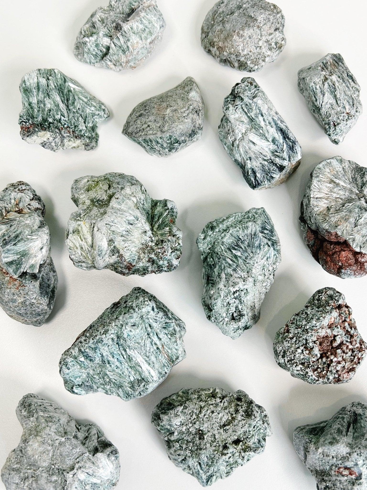 SERAPHINITE - RAW - 2025 vibes, 33 bday, 444 sale, Black Friday sale, holiday sale, new beginnings, new beginnings gift bundle, new year sale, raw crystal, raw stone, rough crystal, Rough Stone, seraphinite - The Mineral Maven