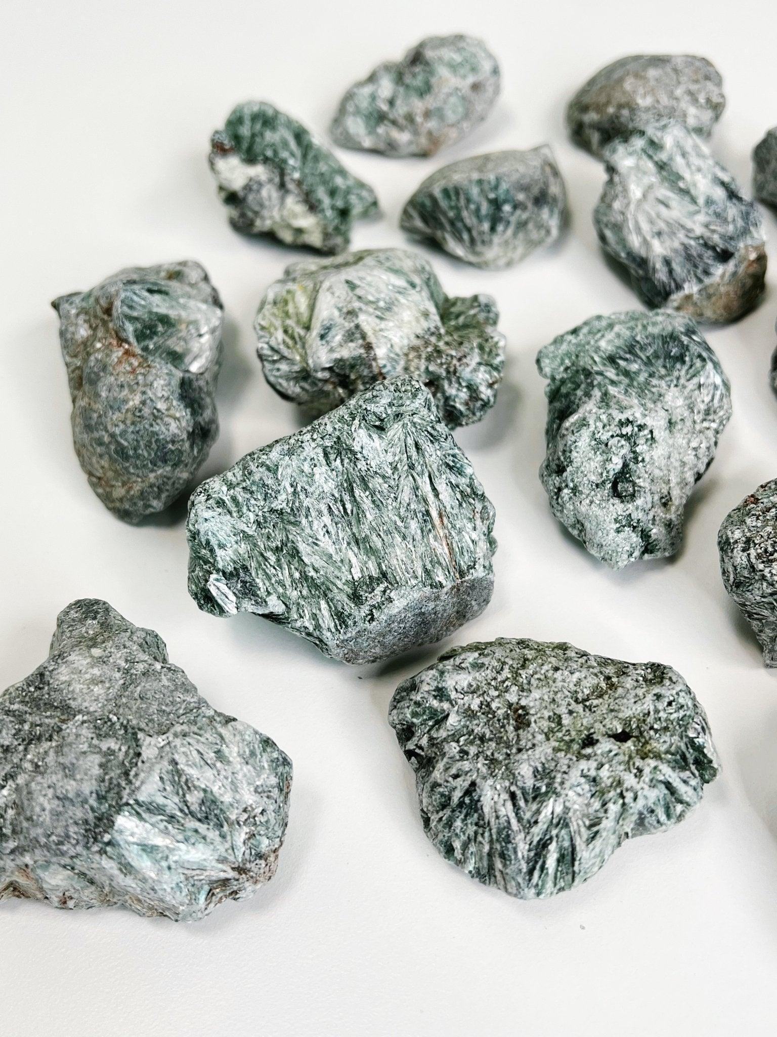 SERAPHINITE - RAW - 2025 vibes, 33 bday, 444 sale, Black Friday sale, holiday sale, new beginnings, new beginnings gift bundle, new year sale, raw crystal, raw stone, rough crystal, Rough Stone, seraphinite - The Mineral Maven