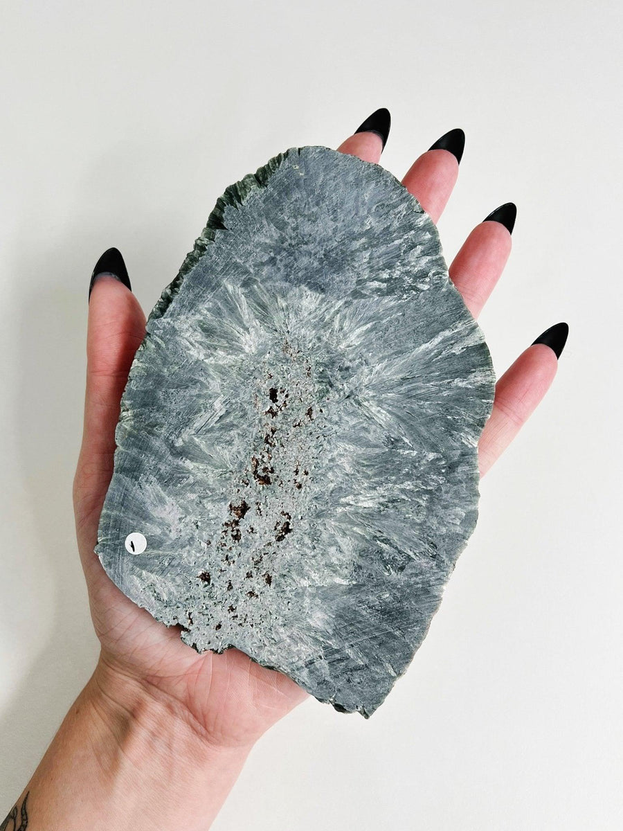 SERAPHINITE SLAB 1 - 444 sale, new year sale, one of a kind, OOAK, polished, seraphinite, slab - The Mineral Maven