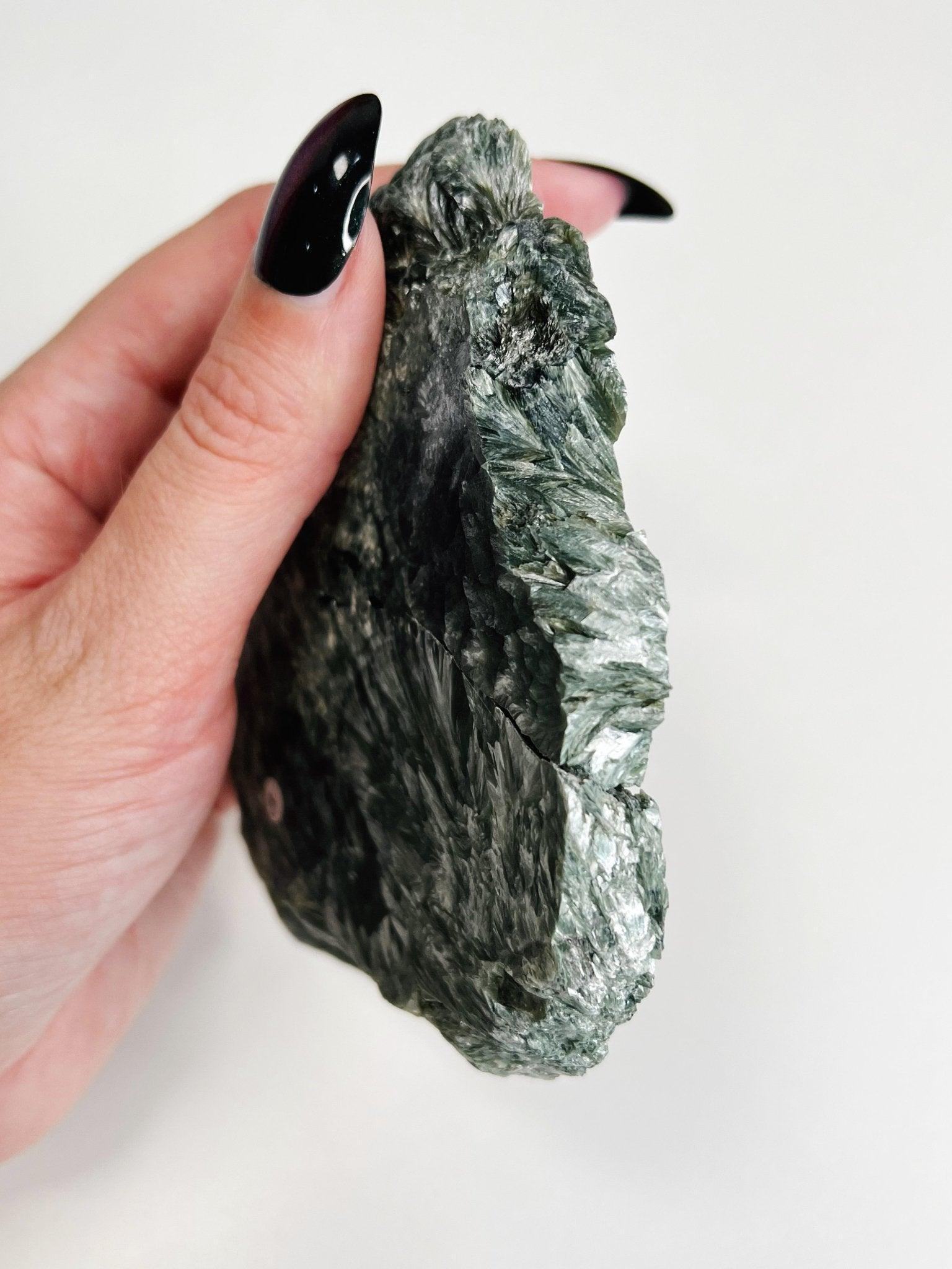 SERAPHINITE SLAB 3 - 33 bday, 444 sale, holiday sale, new year sale, one of a kind, OOAK, polished, seraphinite, slab - The Mineral Maven