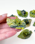 SERPENTINE MINI FROG ON LEAF - crystal critter, crystal frog, frog, frog on leaf, mini frog, serpentine, serpentinite - The Mineral Maven