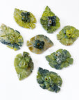 SERPENTINE MINI FROG ON LEAF - crystal critter, crystal frog, frog, frog on leaf, mini frog, serpentine, serpentinite - The Mineral Maven