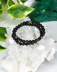 SILVER SHEEN OBSIDIAN 6mm - HANDMADE CRYSTAL BRACELET - 6mm, black, bracelet, crystal bracelet, Friday the 13th, handmade bracelet, jewelry, market bracelet, obsidian, protection gift bundle, recently added, silver sheen obsidian, Wearable - The Mineral Maven