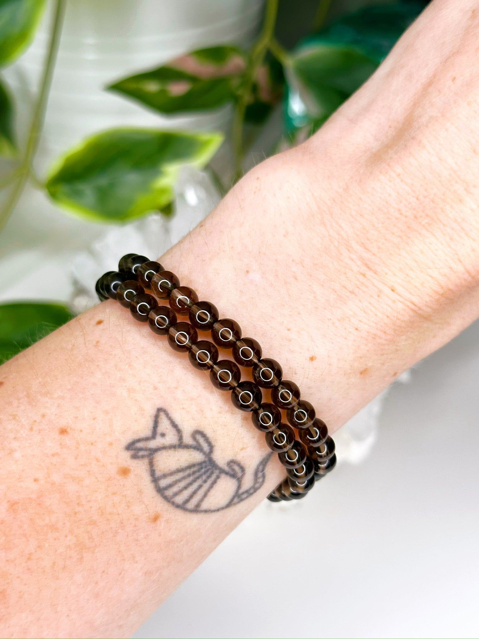 SMOKY QUARTZ 6mm - HANDMADE CRYSTAL BRACELET - 6mm, bracelet, brown, capricorn, crystal bracelet, crystals for beginners, earth, handmade bracelet, jewelry, June 2025 inventory check, market bracelet, mercury retrograde, mercury rx, scorpio, smoky quartz, virgo, Wearable - The Mineral Maven