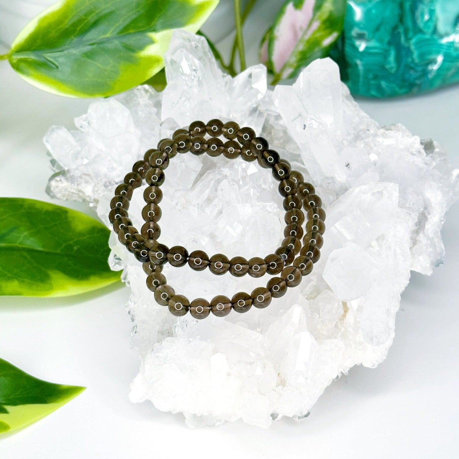 SMOKY QUARTZ 6mm - HANDMADE CRYSTAL BRACELET - 6mm, bracelet, brown, capricorn, crystal bracelet, crystals for beginners, earth, handmade bracelet, jewelry, June 2025 inventory check, market bracelet, mercury retrograde, mercury rx, scorpio, smoky quartz, virgo, Wearable - The Mineral Maven
