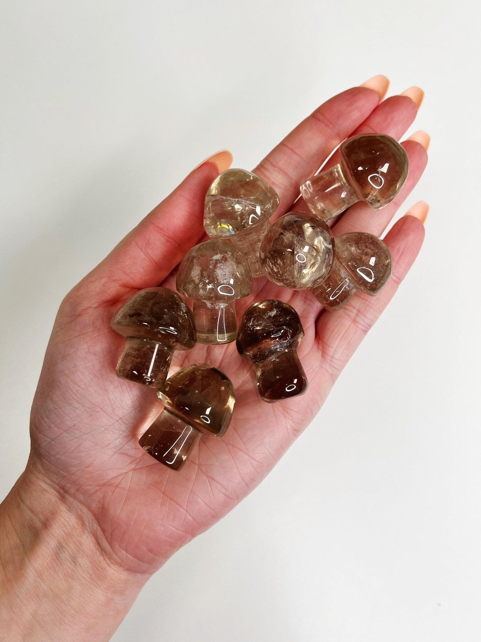 SMOKY QUARTZ MUSHROOM - 33 bday, 444 sale, Black Friday sale, crystals for beginners, end of year sale, grief gift bundle, holiday sale, mushroom, new year sale, pocket crystal, polished, quartz, smoky, smoky quartz, smoky quartz mushroom - The Mineral Maven