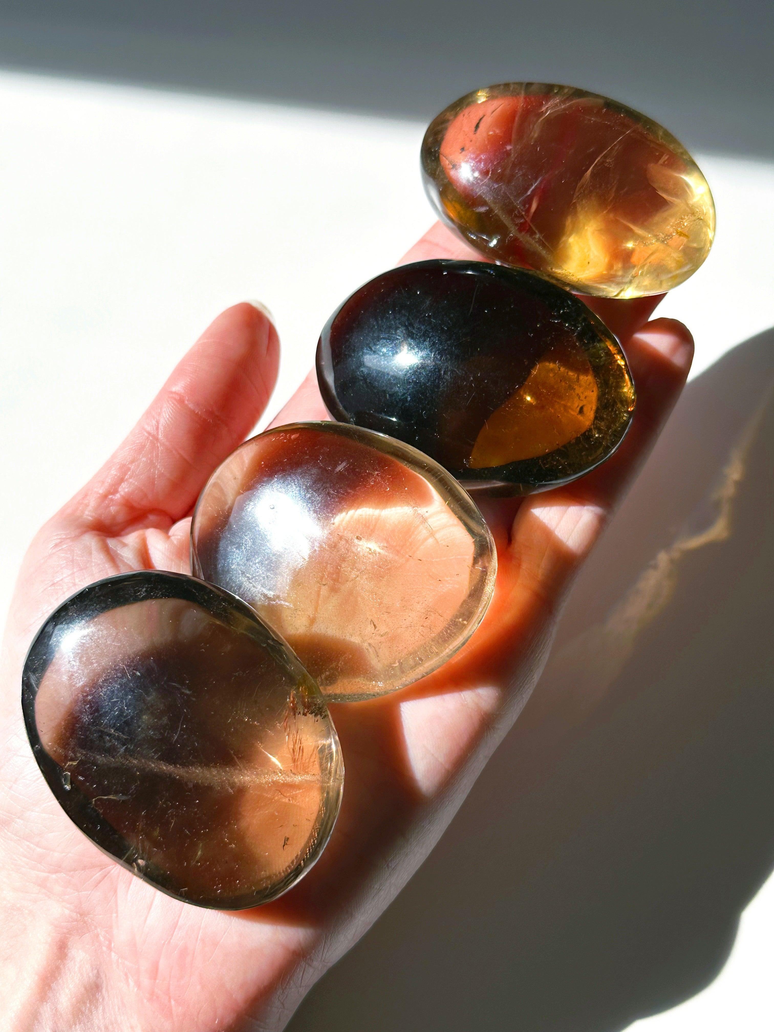 SMOKY QUARTZ PALM STONE - 33 bday, 444 sale, Black Friday sale, crystals for beginners, end of year sale, holiday sale, palm, palm stone, palmstone, smoky quartz - The Mineral Maven