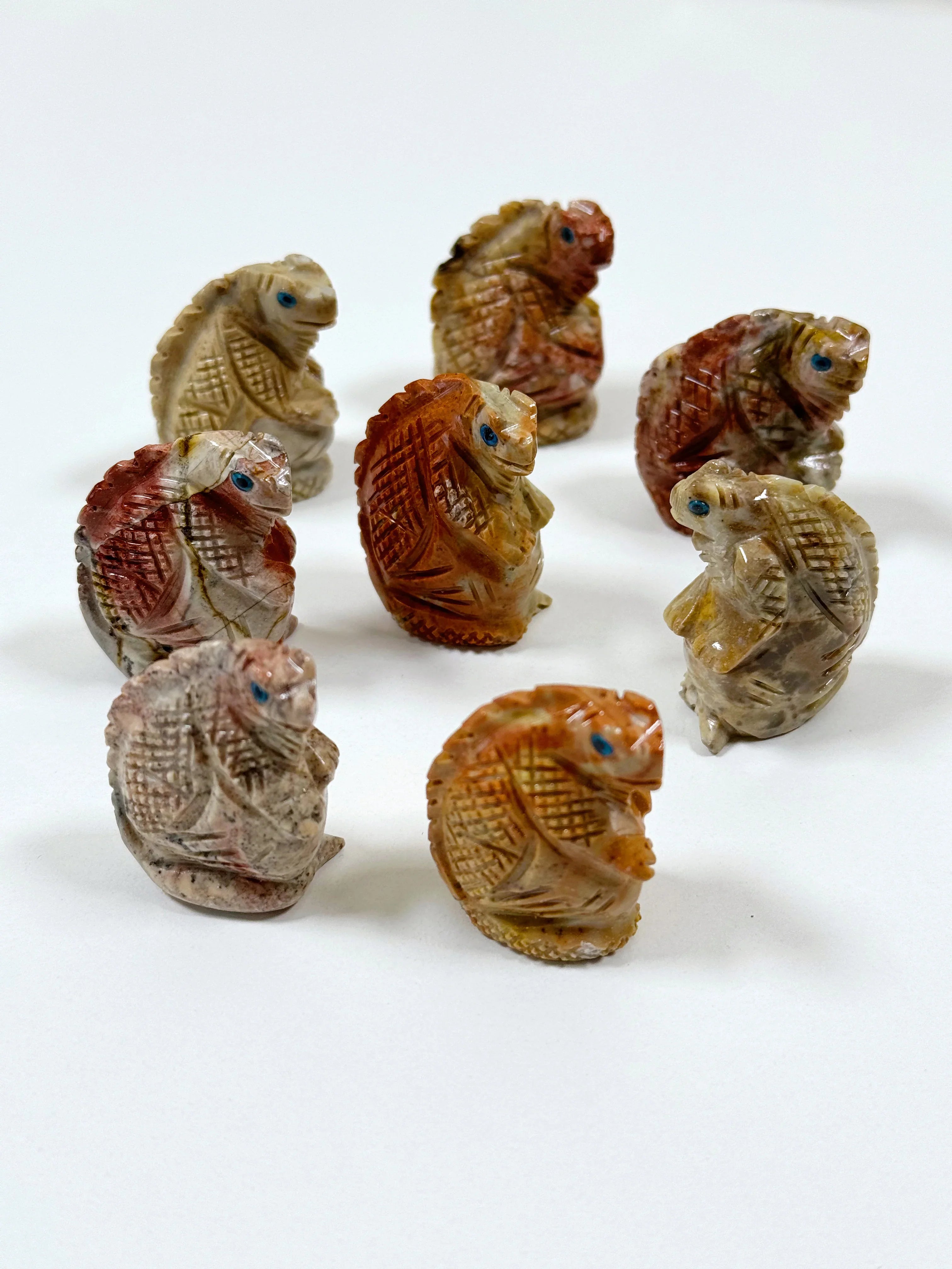 SOAPSTONE CRITTERS (SMALL) - alligator, bear, bird, camel, cat, cobra, coyote, critter, crystal critter, dog, elephant, frog, frog on leaf, hog, horned lizard, horny toad, horse, iguana, lion, new critter drop, pelican, pig, roadrunner, snail, snake, soapstone, tortoise, turtle - The Mineral Maven
