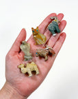 SOAPSTONE CRITTERS (SMALL) - alligator, bear, bird, camel, cat, cobra, coyote, critter, crystal critter, dog, elephant, frog, frog on leaf, hog, horned lizard, horny toad, horse, iguana, lion, new critter drop, pelican, pig, roadrunner, snail, snake, soapstone, tortoise, turtle - The Mineral Maven