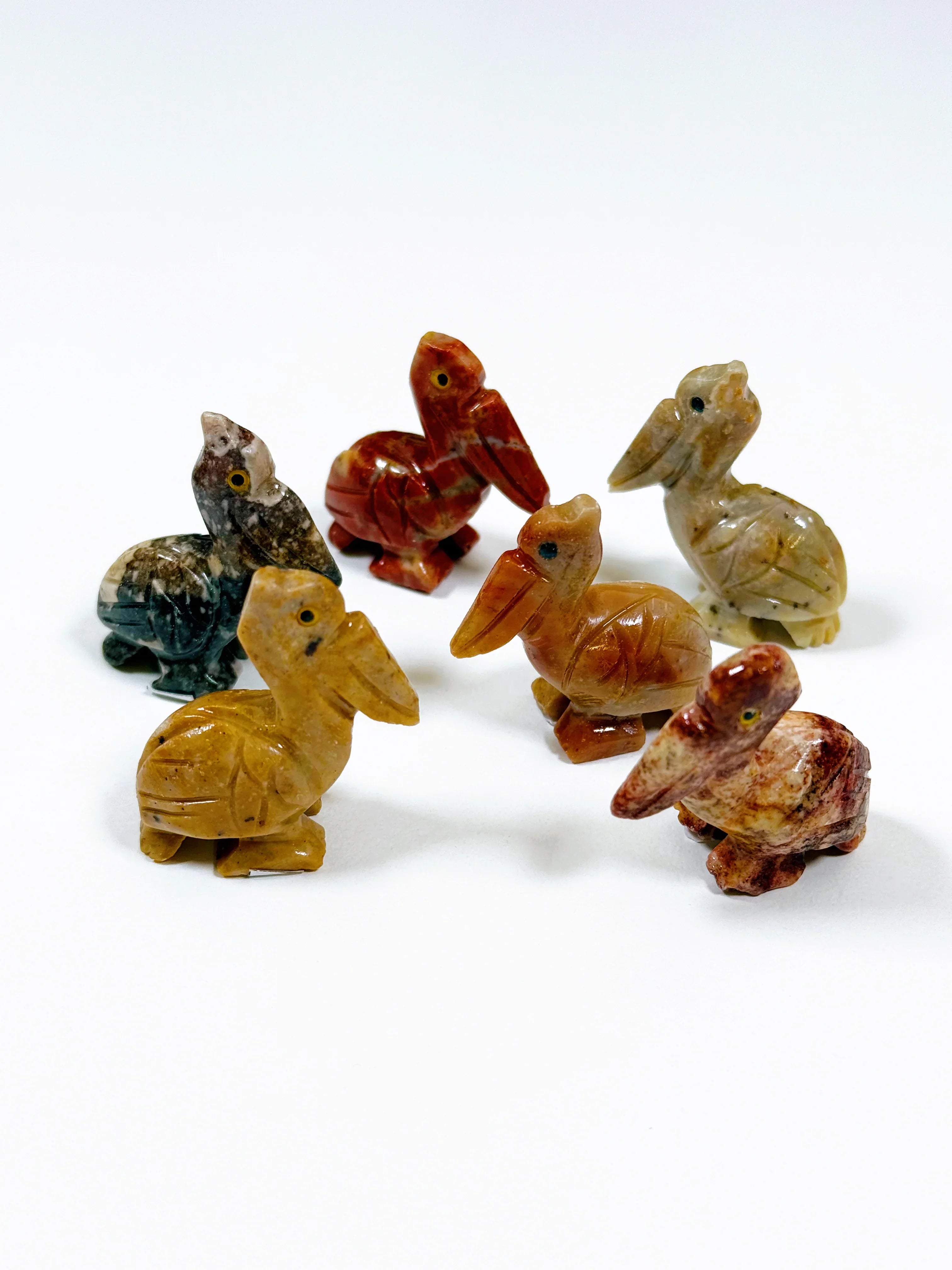 SOAPSTONE CRITTERS (SMALL) - alligator, bear, bird, camel, cat, cobra, coyote, critter, crystal critter, dog, elephant, frog, frog on leaf, hog, horned lizard, horny toad, horse, iguana, lion, new critter drop, pelican, pig, roadrunner, snail, snake, soapstone, tortoise, turtle - The Mineral Maven