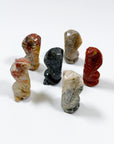 SOAPSTONE CRITTERS (SMALL) - alligator, bear, bird, camel, cat, cobra, coyote, critter, crystal critter, dog, elephant, frog, frog on leaf, hog, horned lizard, horny toad, horse, iguana, lion, new critter drop, pelican, pig, roadrunner, snail, snake, soapstone, tortoise, turtle - The Mineral Maven