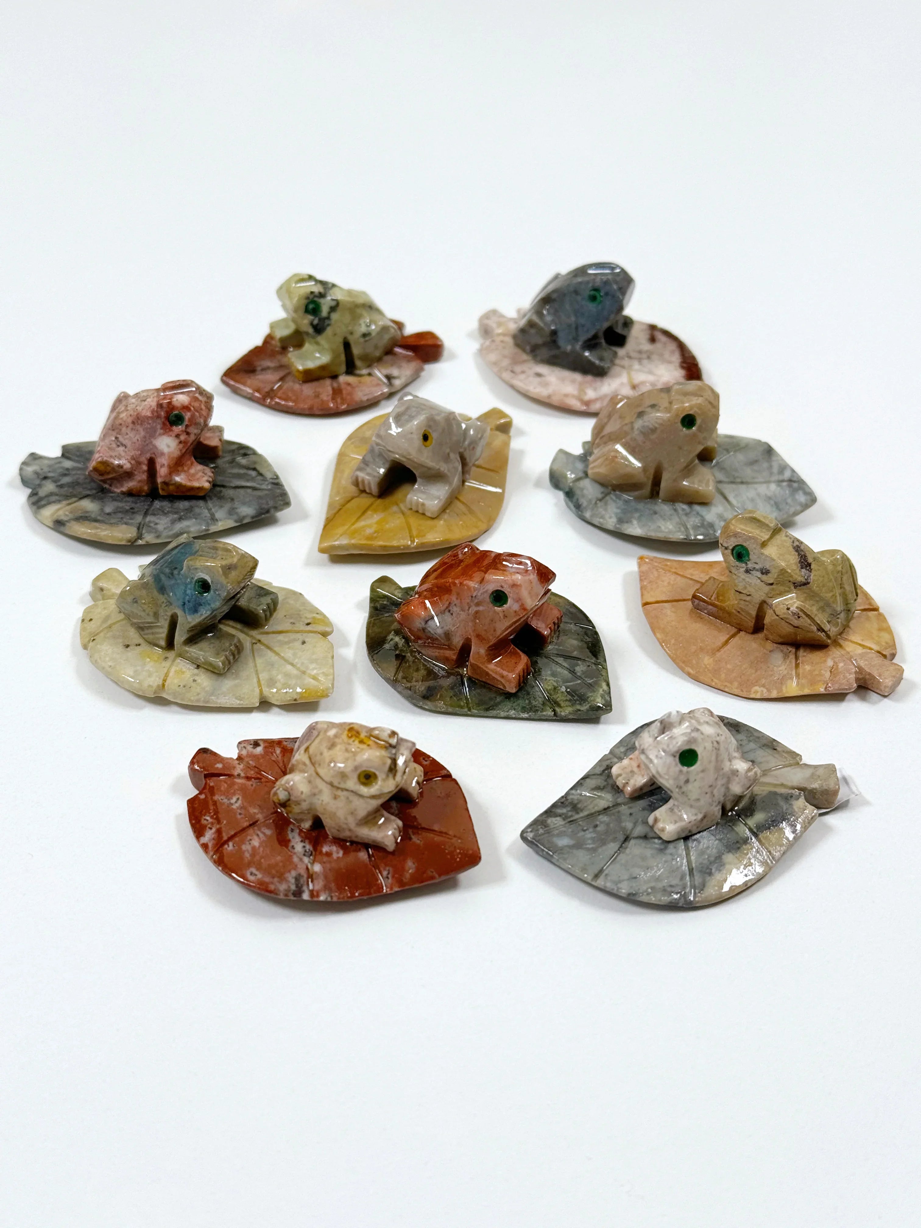 SOAPSTONE CRITTERS (SMALL) - alligator, bear, bird, camel, cat, cobra, coyote, critter, crystal critter, dog, elephant, frog, frog on leaf, hog, horned lizard, horny toad, horse, iguana, lion, new critter drop, pelican, pig, roadrunner, snail, snake, soapstone, tortoise, turtle - The Mineral Maven