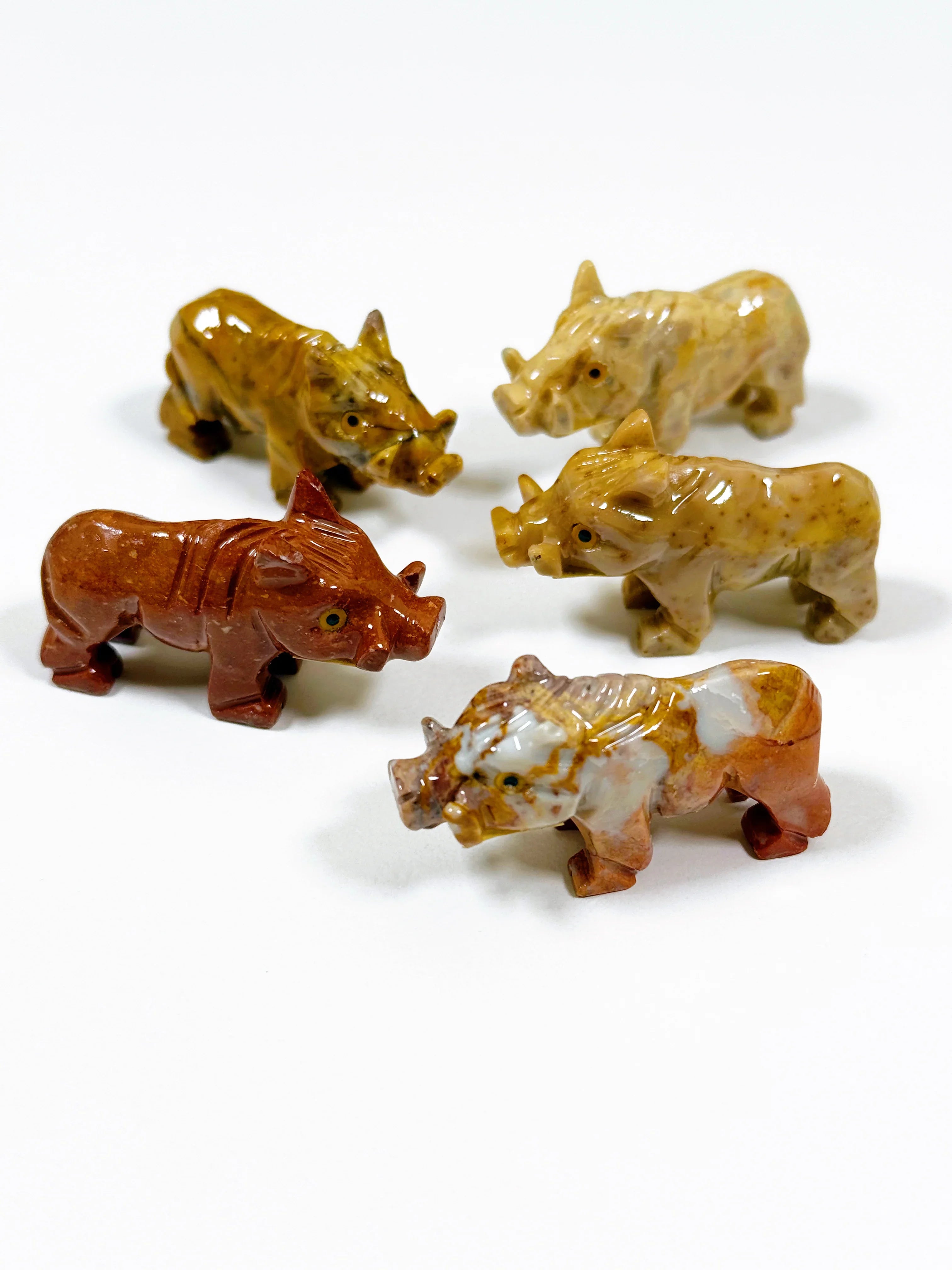 SOAPSTONE CRITTERS (SMALL) - alligator, bear, bird, camel, cat, cobra, coyote, critter, crystal critter, dog, elephant, frog, frog on leaf, hog, horned lizard, horny toad, horse, iguana, lion, new critter drop, pelican, pig, roadrunner, snail, snake, soapstone, tortoise, turtle - The Mineral Maven
