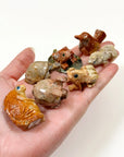 SOAPSTONE CRITTERS (SMALL) - alligator, bear, bird, camel, cat, cobra, coyote, critter, crystal critter, dog, elephant, frog, frog on leaf, hog, horned lizard, horny toad, horse, iguana, lion, new critter drop, pelican, pig, roadrunner, snail, snake, soapstone, tortoise, turtle - The Mineral Maven