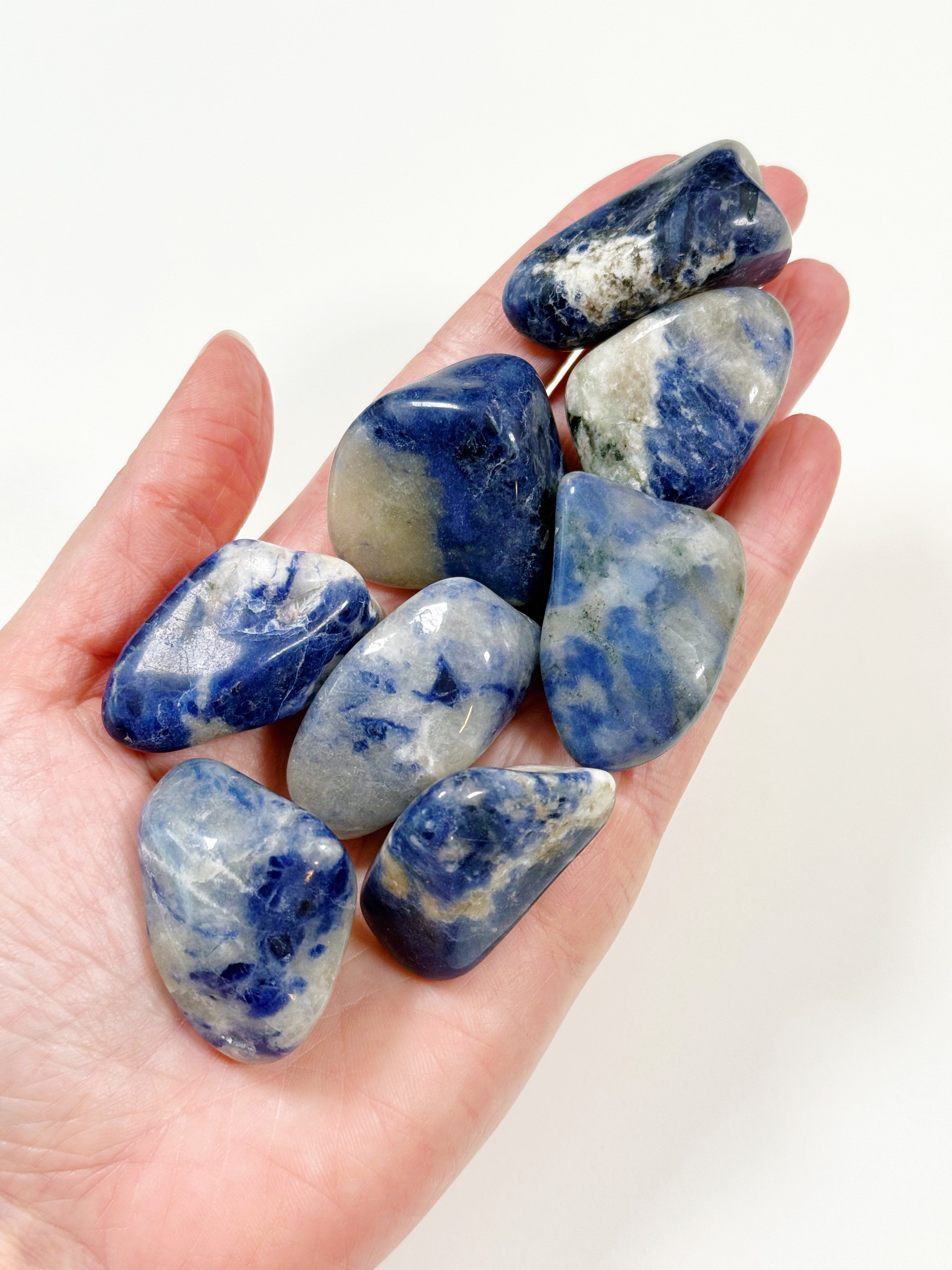 SODALITE TUMBLE - pocket crystal, pocket stone, sodalite, summerween collection, tumble - The Mineral Maven