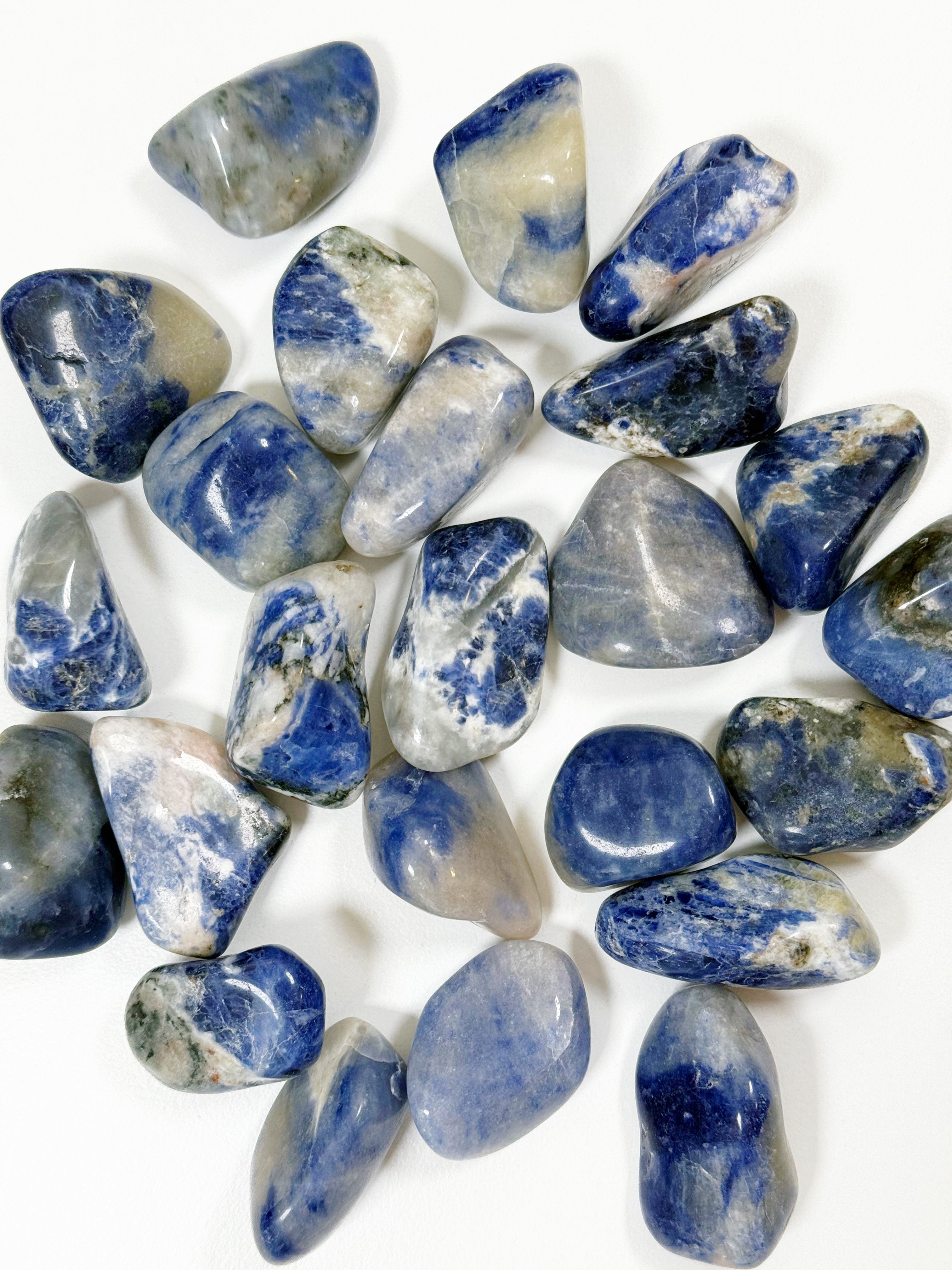 SODALITE TUMBLE - pocket crystal, pocket stone, sodalite, summerween collection, tumble - The Mineral Maven