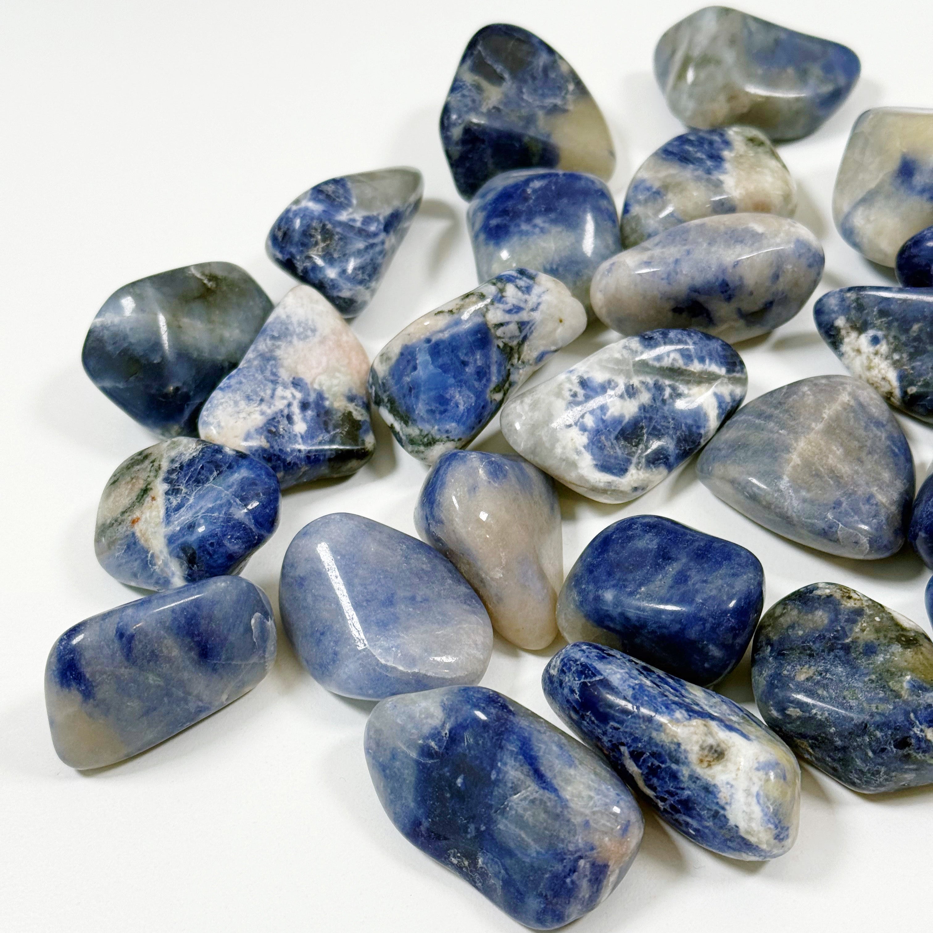 SODALITE TUMBLE - pocket crystal, pocket stone, sodalite, summerween collection, tumble - The Mineral Maven