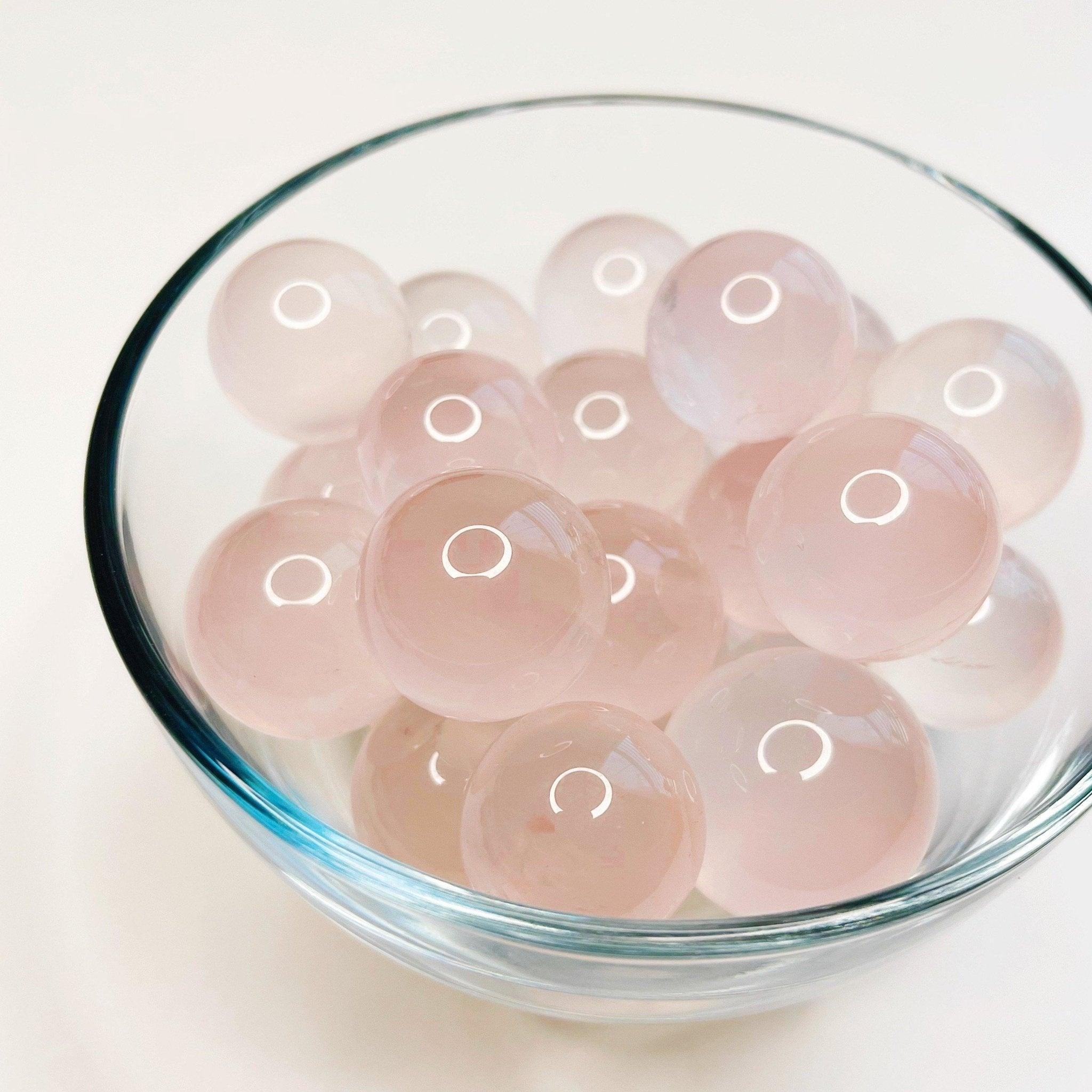 STAR ROSE QUARTZ MINI SPHERE - 33 bday, Black Friday sale, crystals for beginners, emotional support, end of year sale, fertility, flash sale, grief gift bundle, holiday sale, love gift bundle, new year sale, pocket crystal, pocket stone, rose quartz, sphere, spring equinox, spring things, star rose quartz, tumble, valentine's day - The Mineral Maven